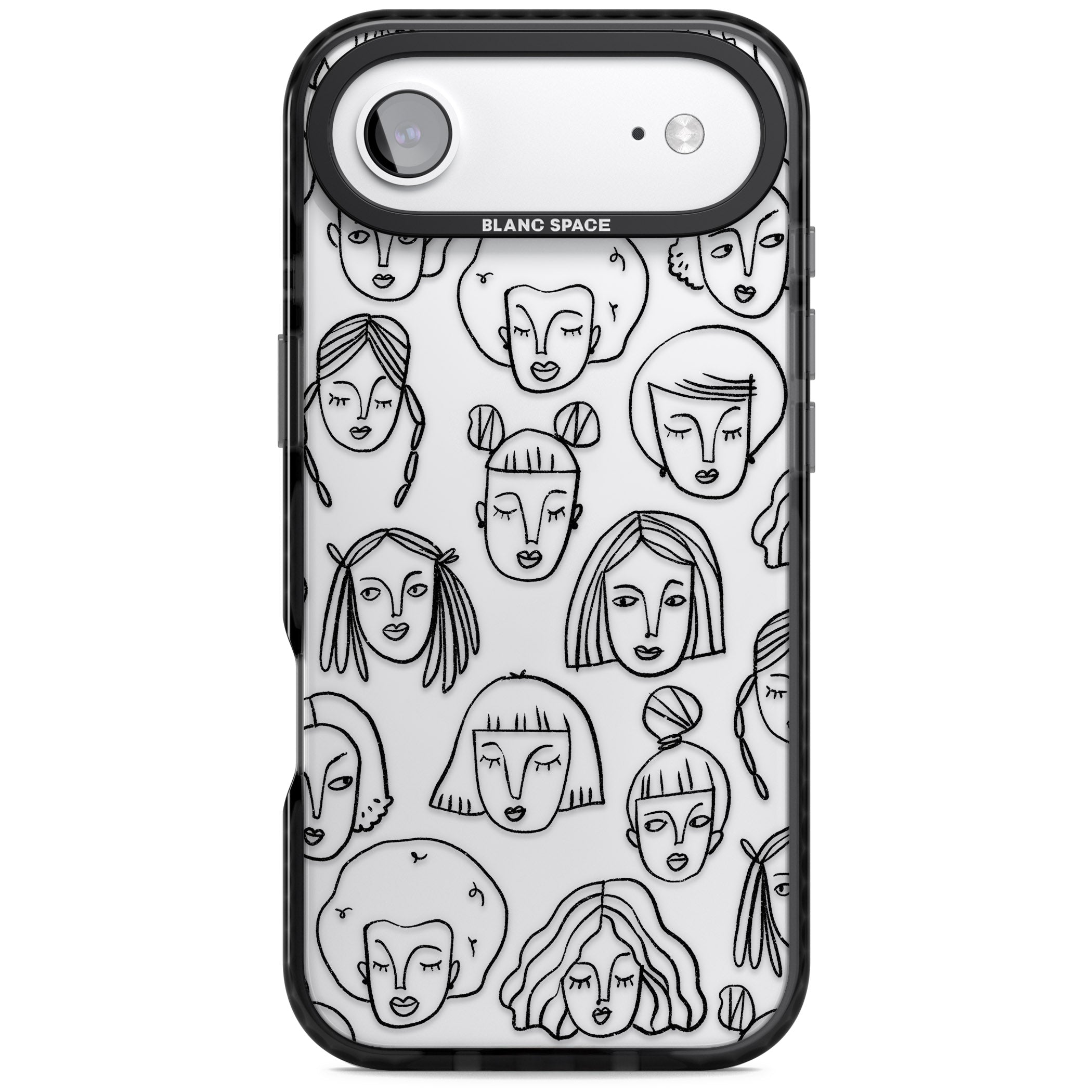 Doodle Face iPhone 17 Air Impact Black Phone Case