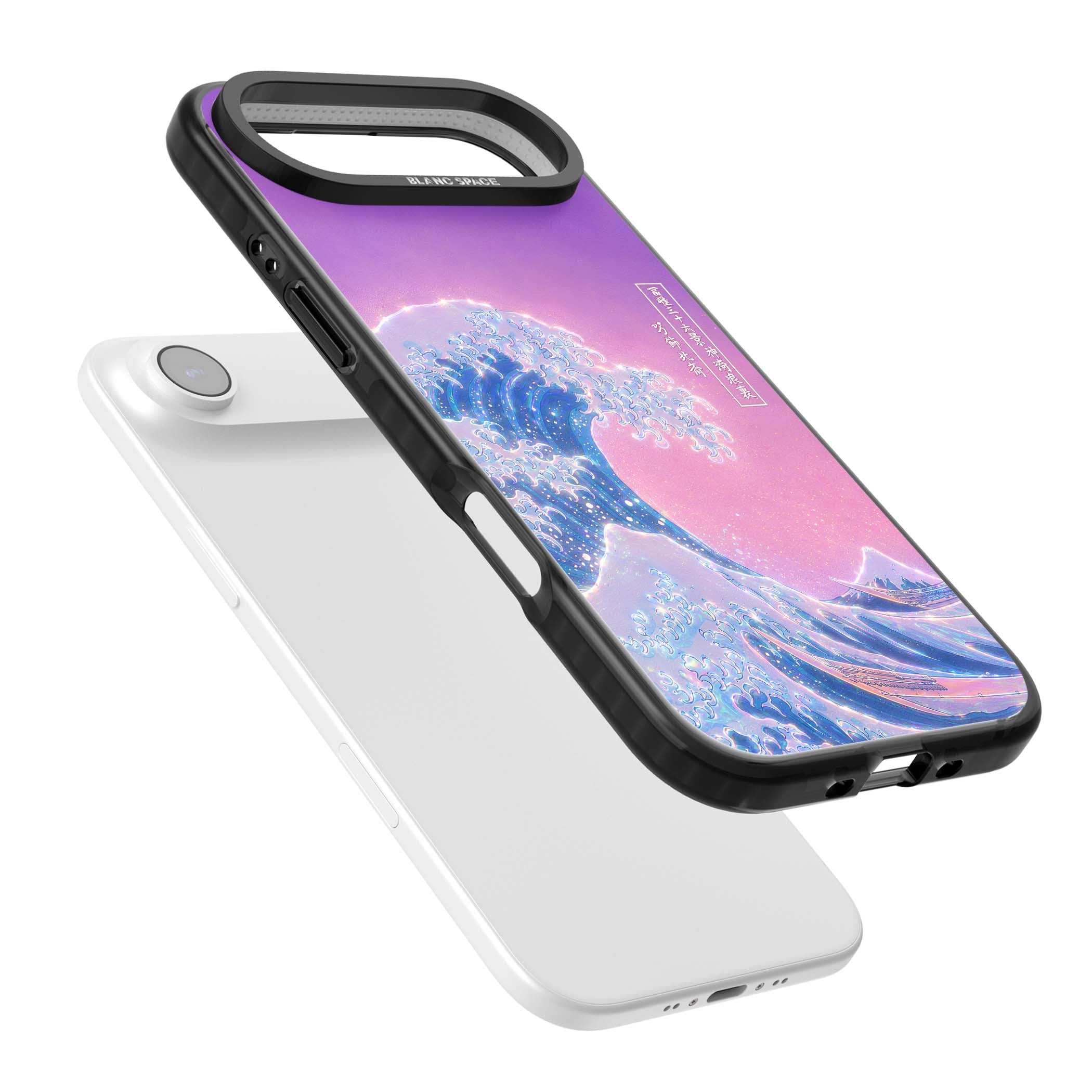 The Great Opal Wave Japanese iPhone case featuring Hokusai's great wave in iridescent pastels with lilac sky and Mou | Clear Impact case for iPhone Air