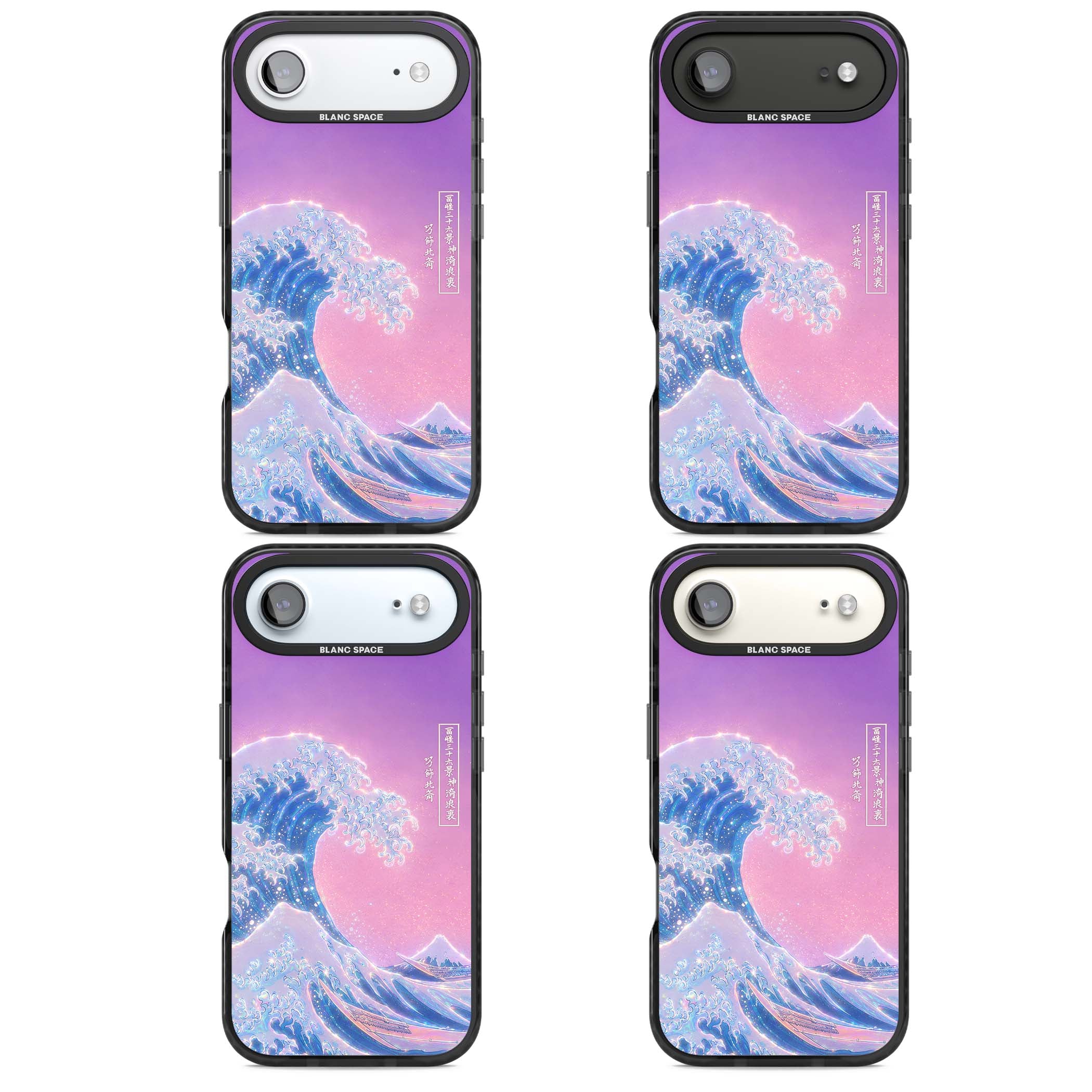 The Great Opal Wave Japanese iPhone case featuring Hokusai's great wave in iridescent pastels with lilac sky and Mou | Clear Impact case for iPhone Air