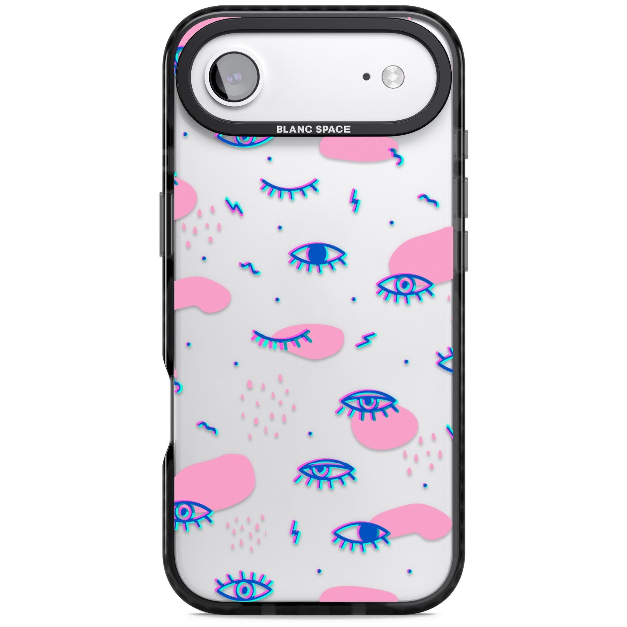 Pink Eye Pattern iPhone 17 Air Impact Black Phone Case