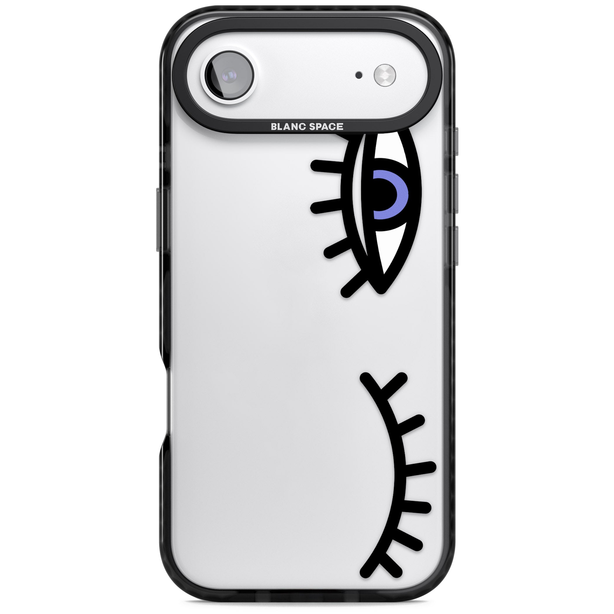 Winking Eyes Transparent Pattern iPhone 17 Air Impact Black Phone Case
