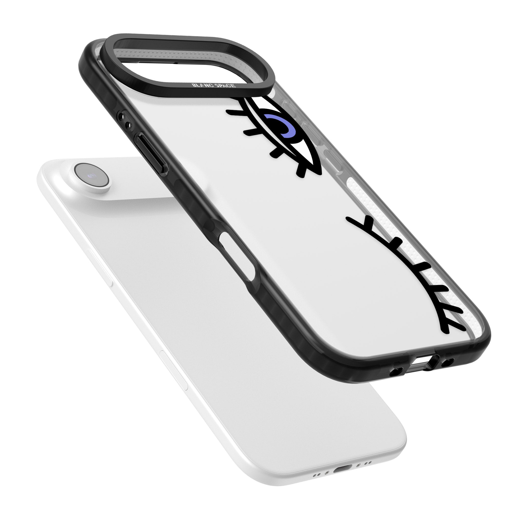 Winking Eyes Transparent Pattern iPhone 17 Air Impact Black Phone Case Colours