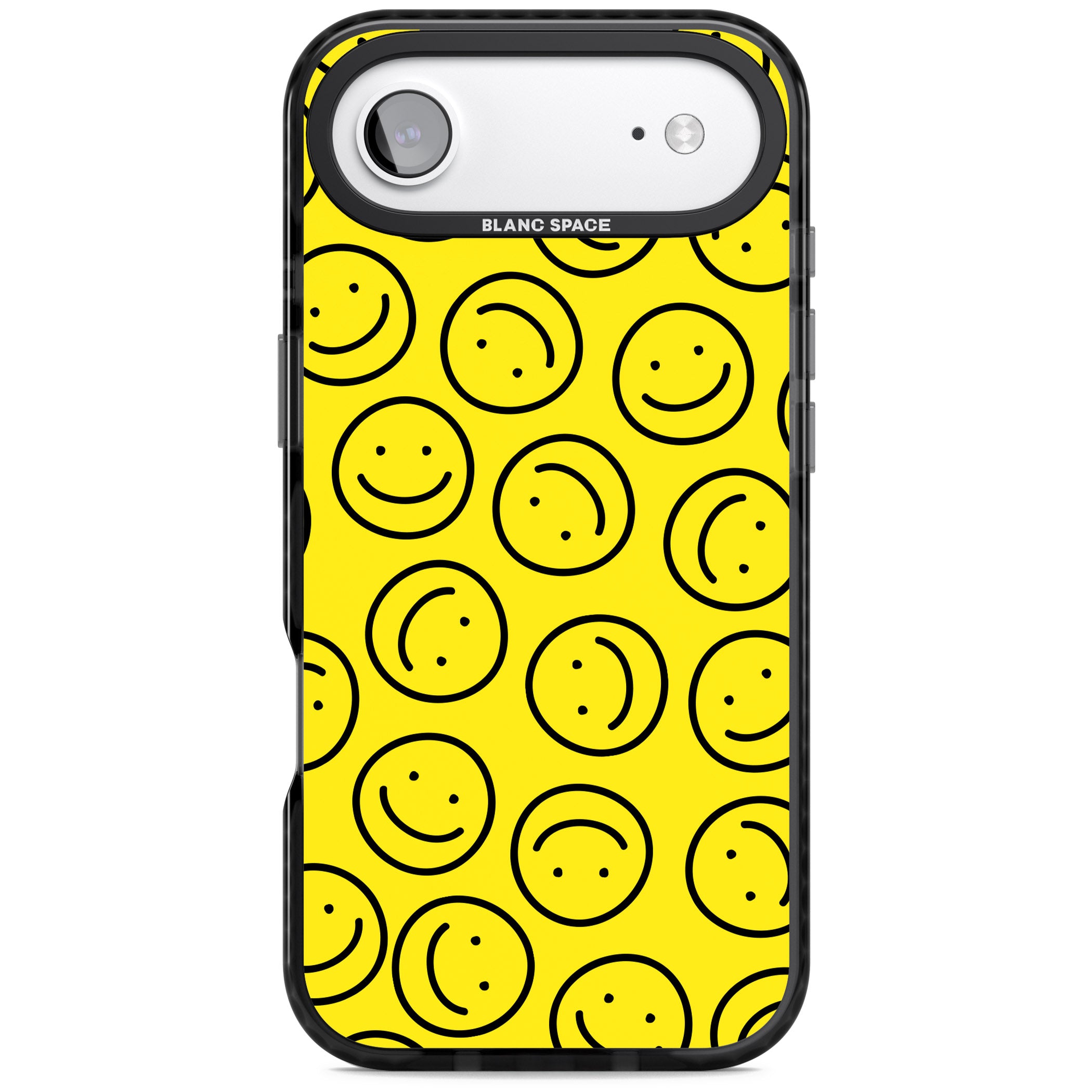 Happy Face Pattern iPhone 17 Air Impact Black Phone Case