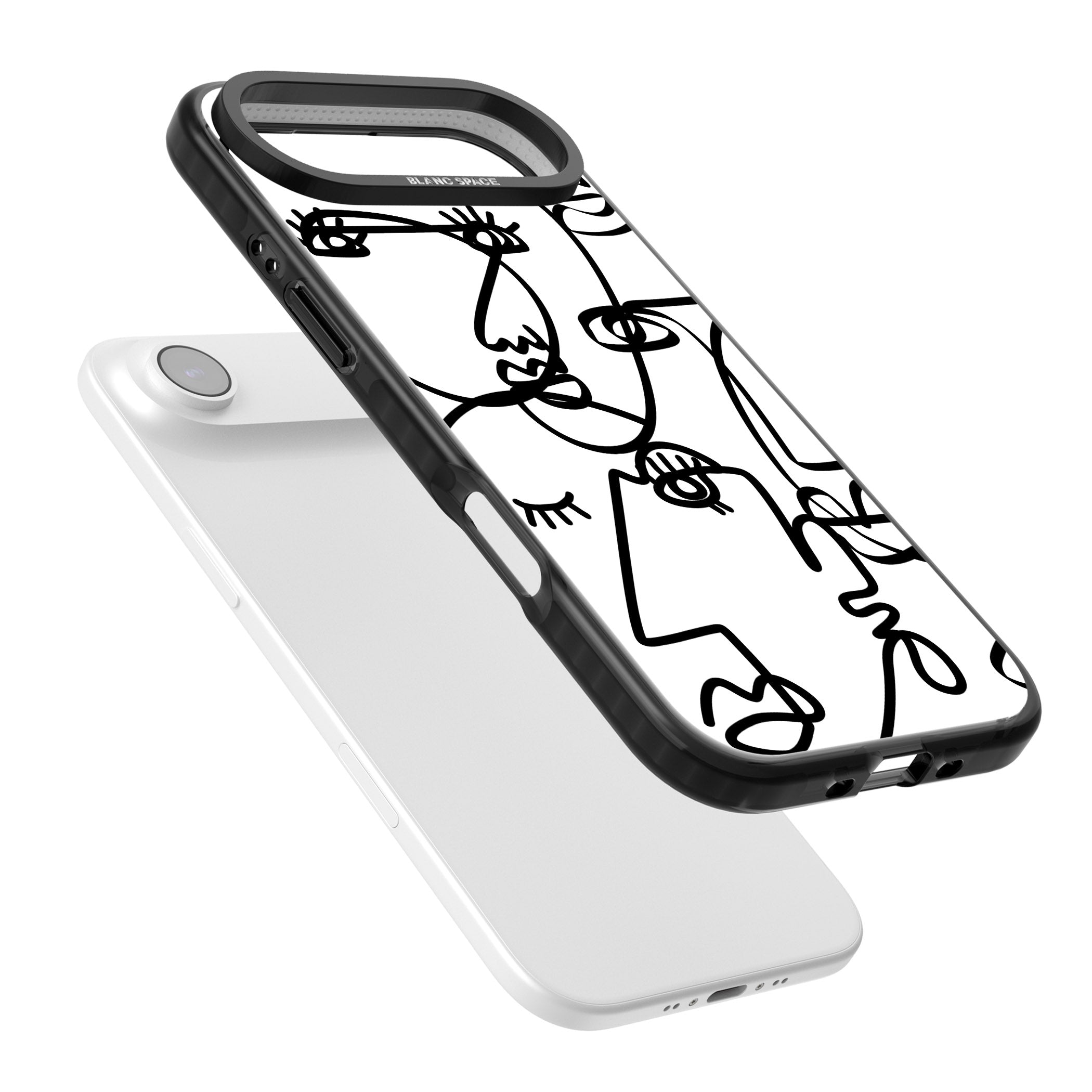 Abstract Line Art Black White iPhone 17 Air Impact Black Phone Case Colours