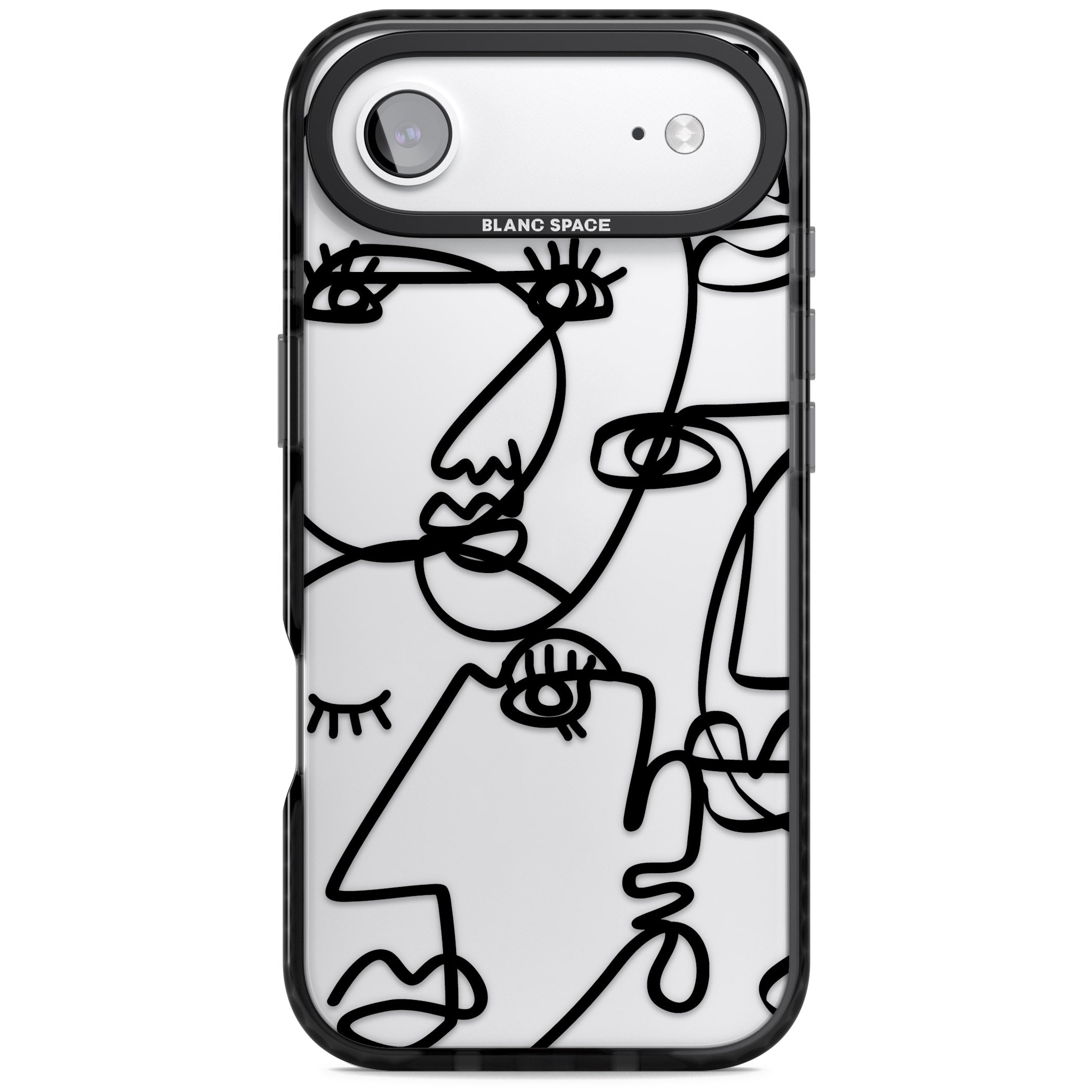 Abstract Line Art Black Clear iPhone 17 Air Impact Black Phone Case