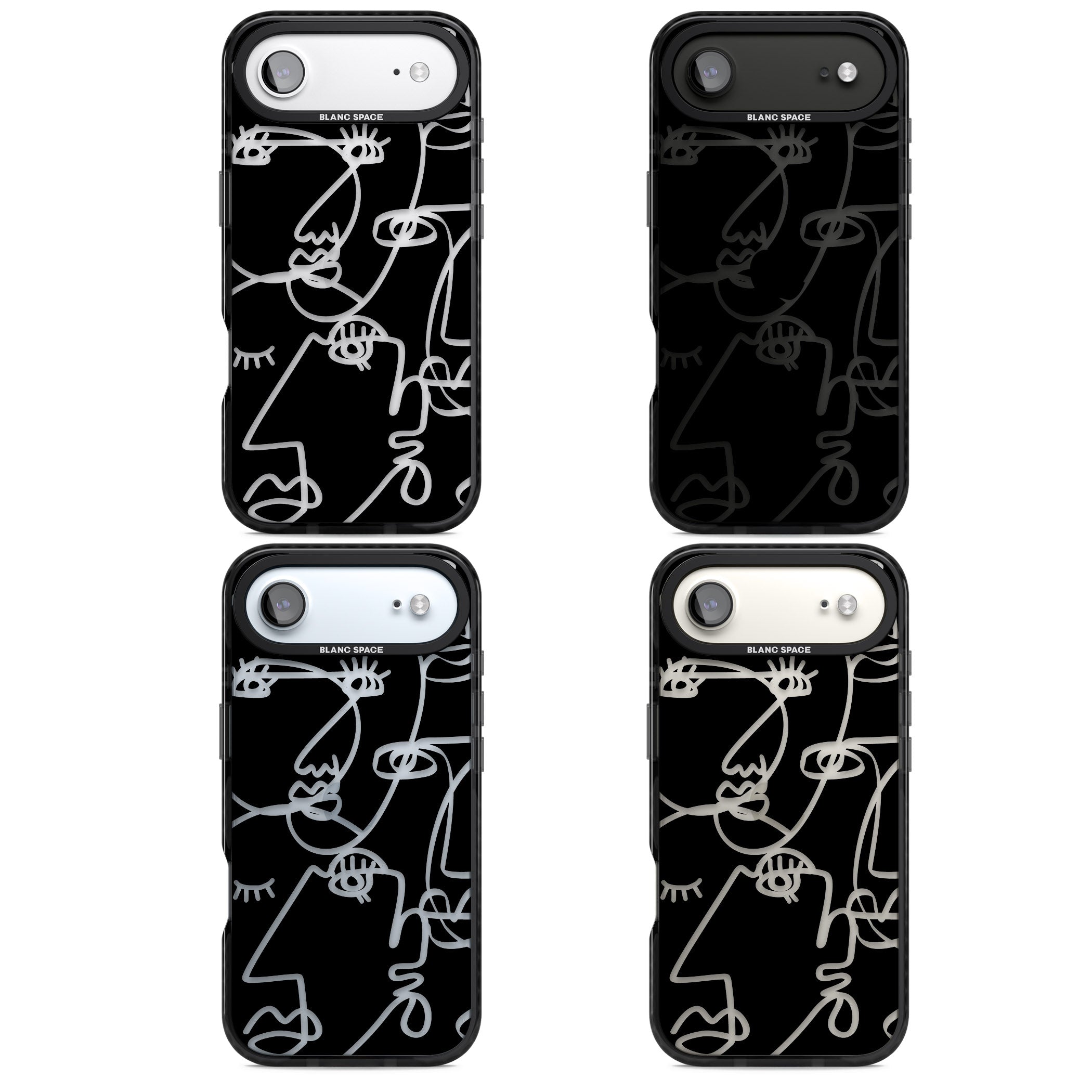 Abstract Line Art Clear Black iPhone 17 Air Impact Black Phone Case APT Impact Protection