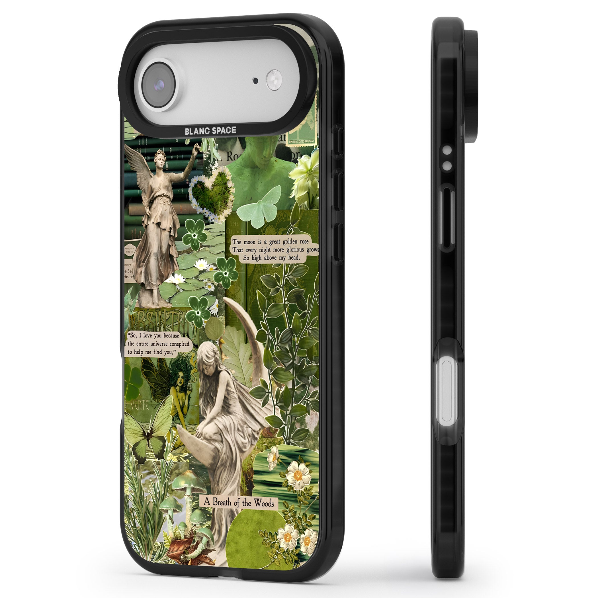 Enchanted Forest Green iPhone 17 Air Impact Black Phone Case Side Profile