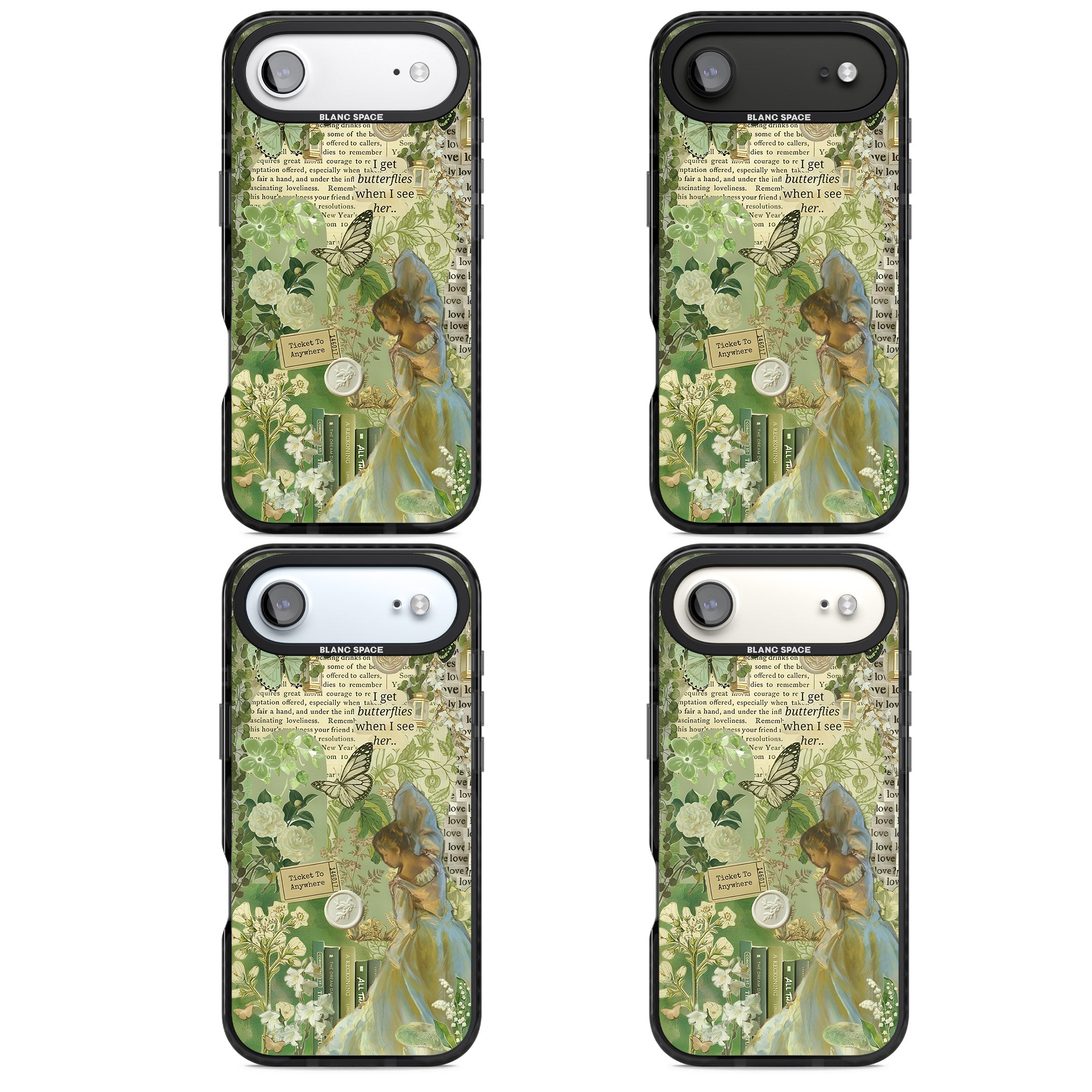 Vintage Green Fairy iPhone 17 Air Impact Black Phone Case APT Impact Protection