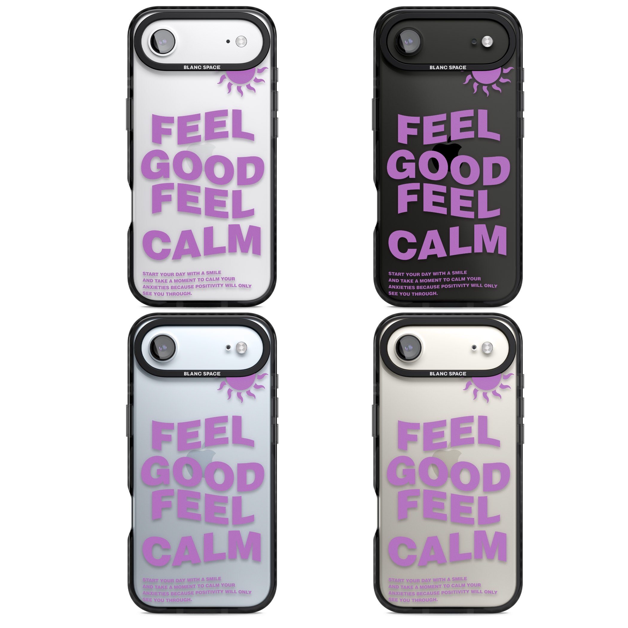 Feel Good Feel Calm (Purple) iPhone 17 Air Impact Black Phone Case APT Impact Protection
