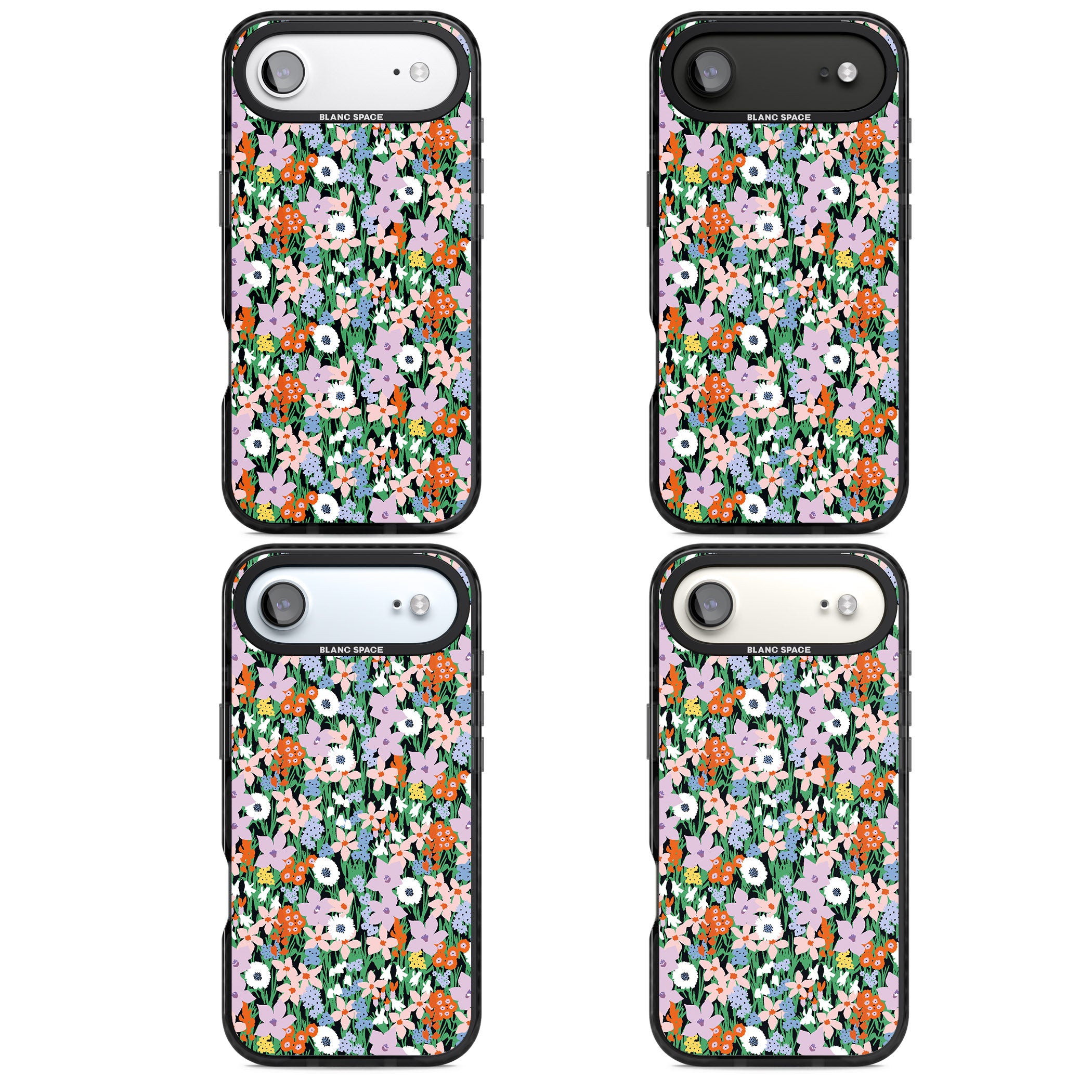 Jazzy Floral Mix iPhone 17 Air Impact Black Phone Case APT Impact Protection