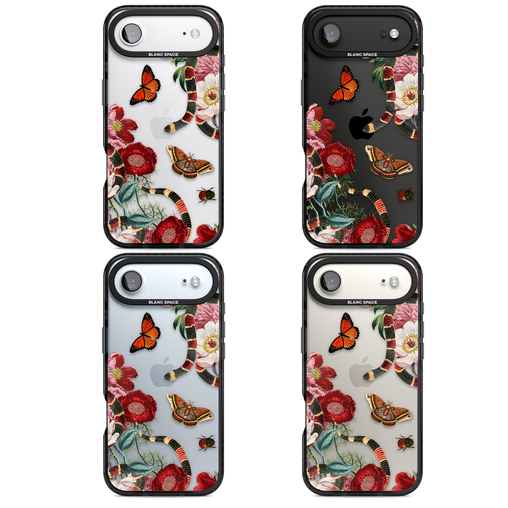 Botanical Snake iPhone 17 Air Impact Black Phone Case APT Impact Protection