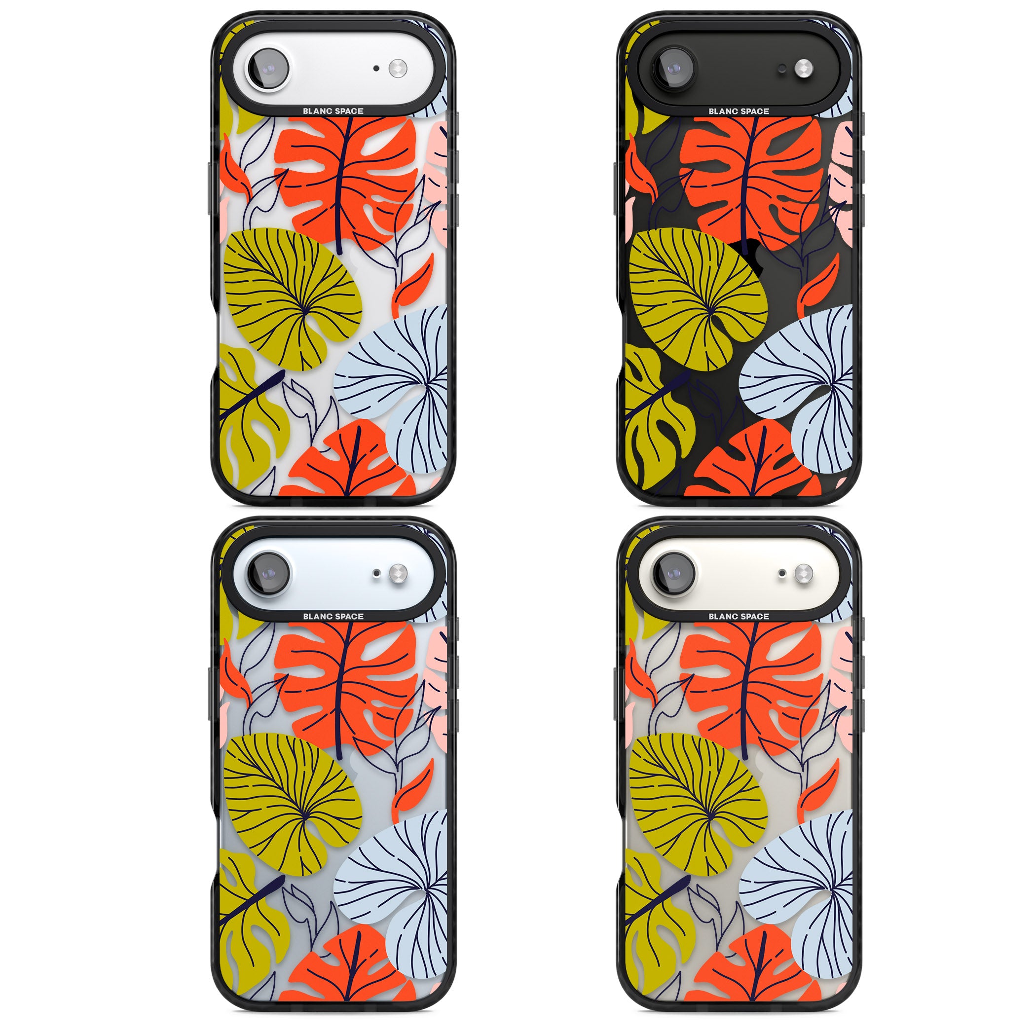 Retro Leaves iPhone 17 Air Impact Black Phone Case APT Impact Protection