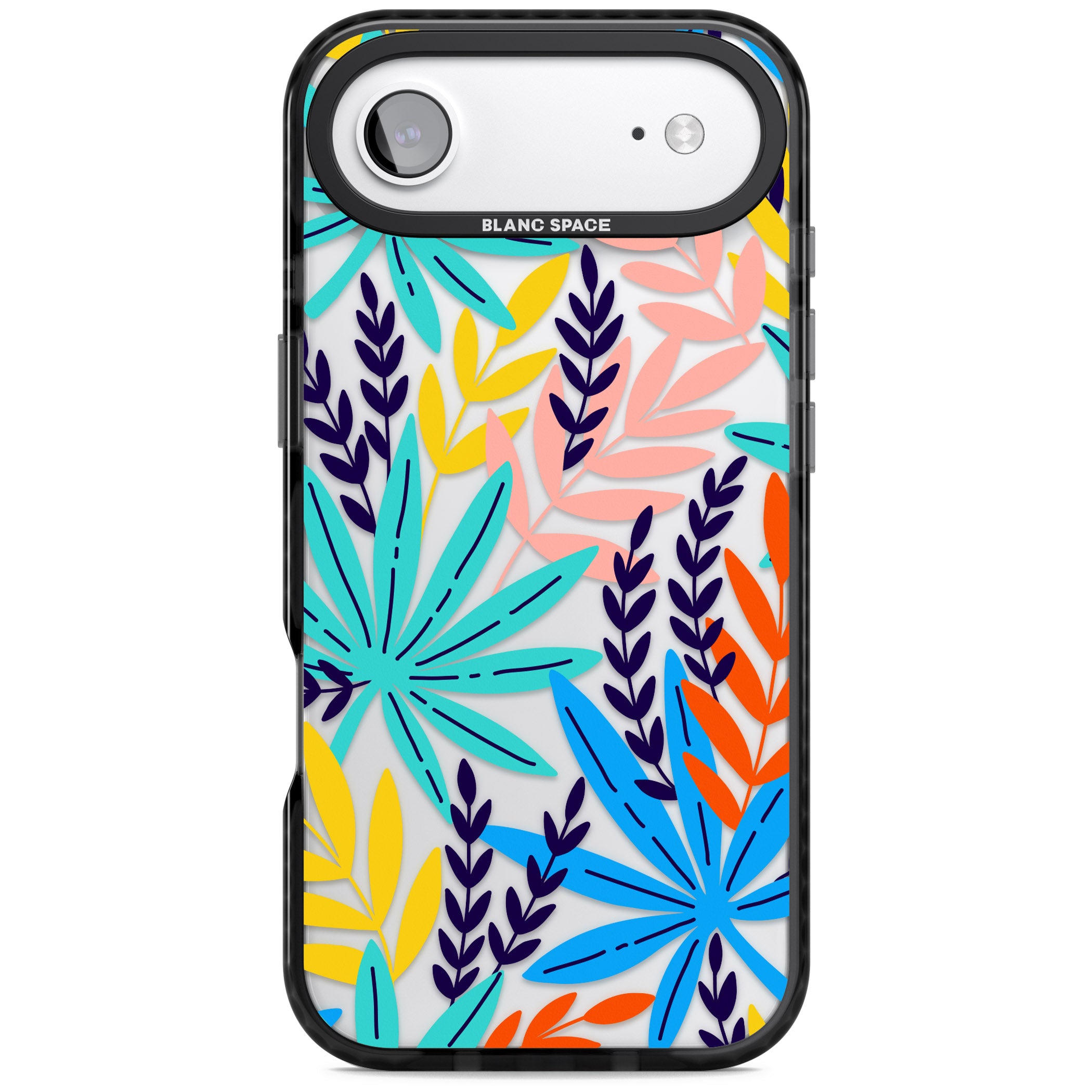 Tropical Palm Leaves iPhone 17 Air Impact Black Phone Case
