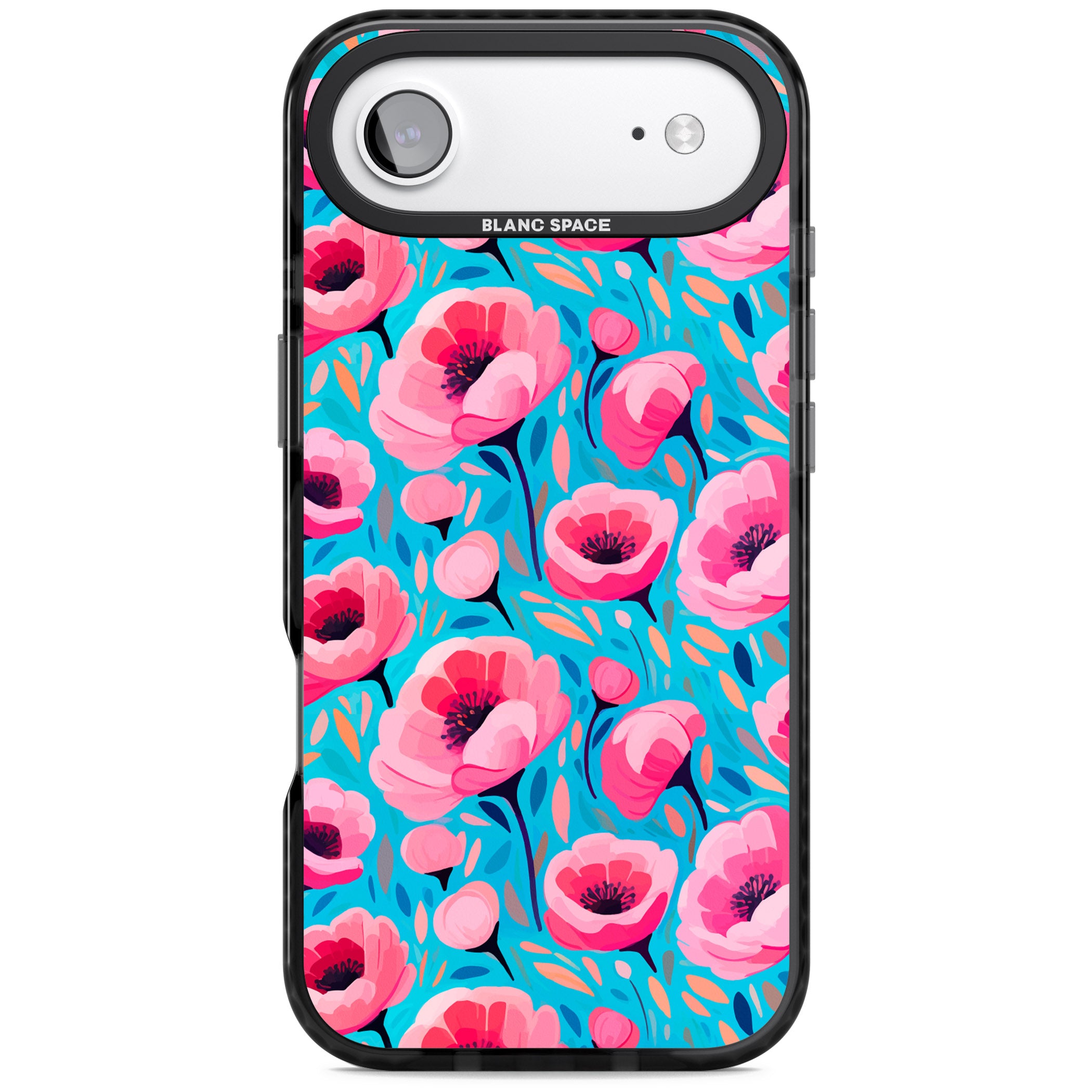 Tropical Pink Poppies iPhone 17 Air Impact Black Phone Case