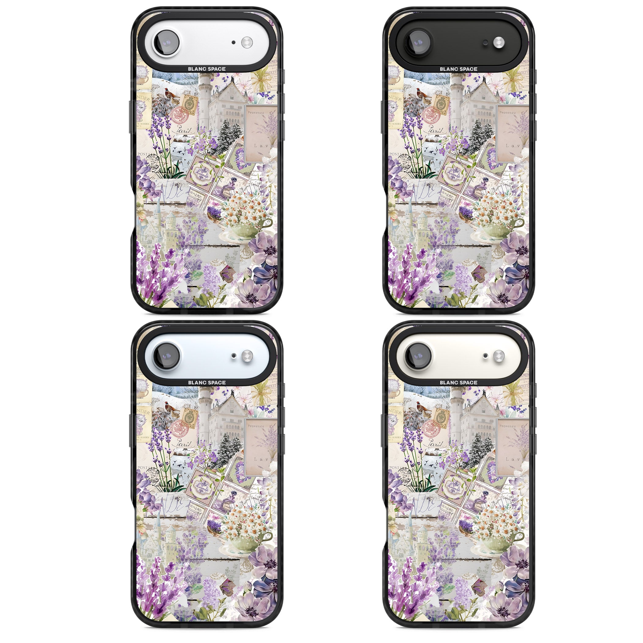 Soft Lavender Collage iPhone 17 Air Impact Black Phone Case APT Impact Protection