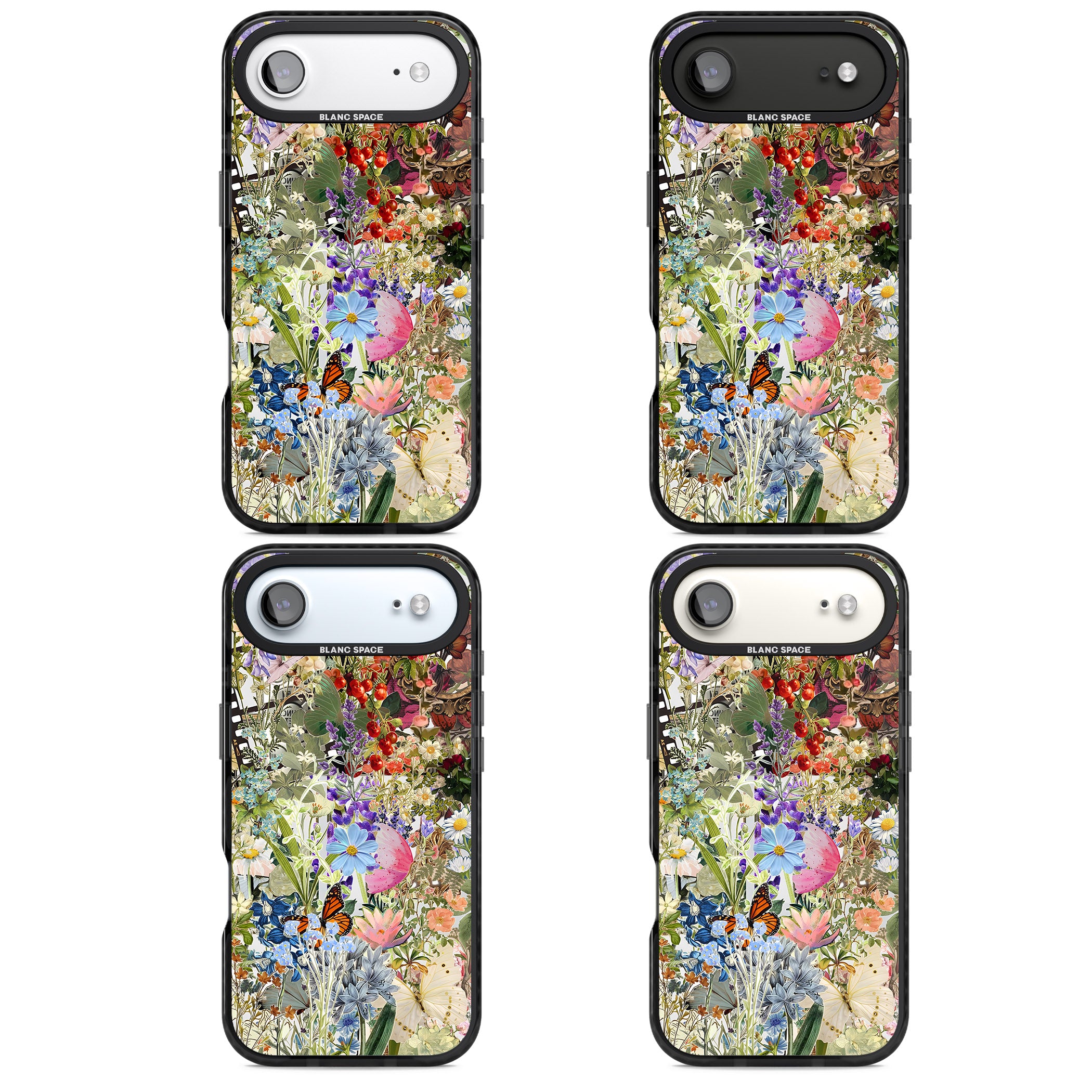 Flower Mix Collage iPhone 17 Air Impact Black Phone Case APT Impact Protection