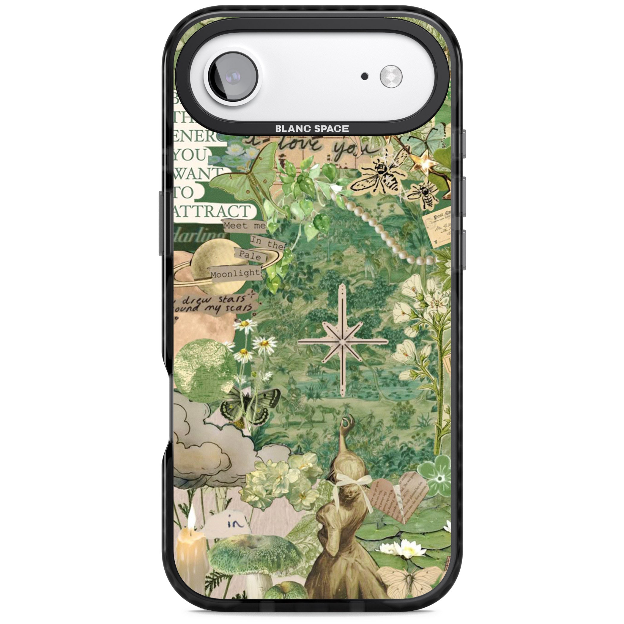 Green Vintage Collage iPhone 17 Air Impact Black Phone Case