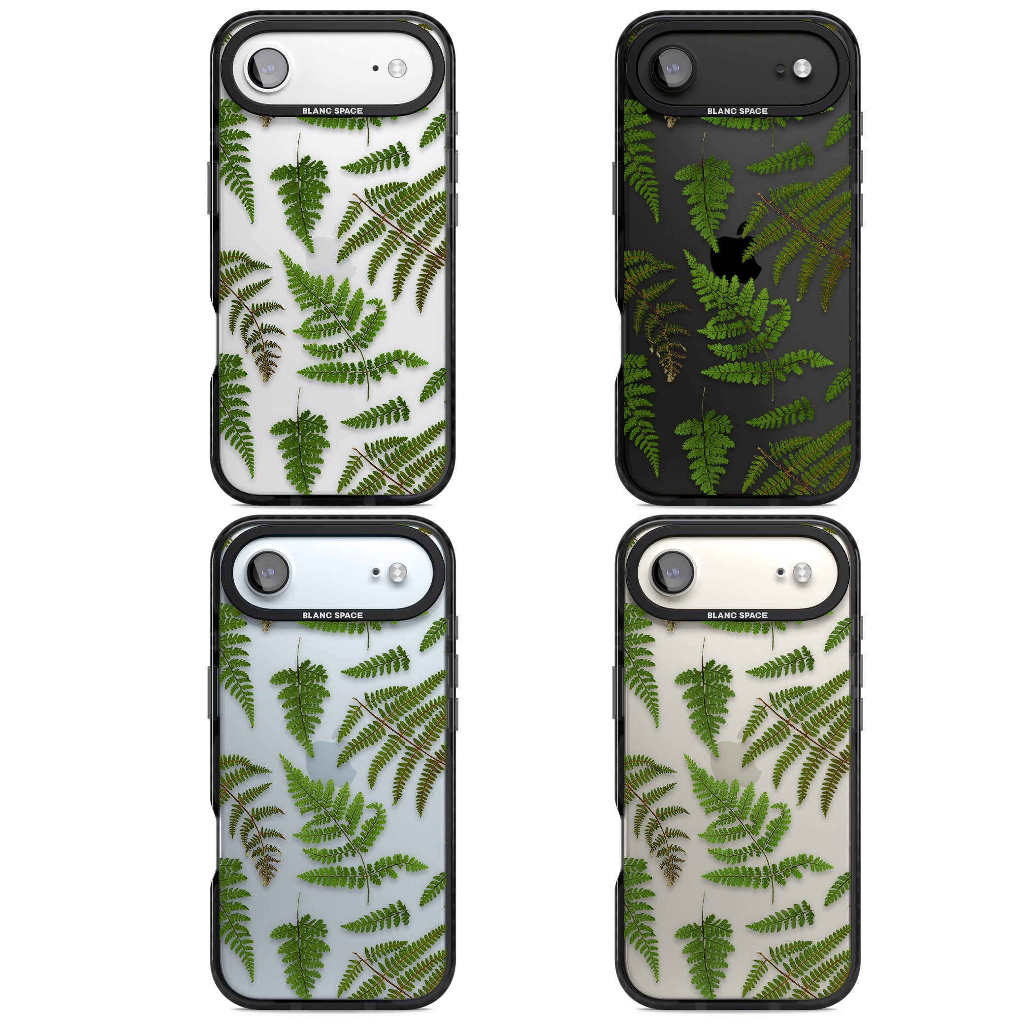 Leafy Ferns iPhone 17 Air Impact Black Phone Case APT Impact Protection