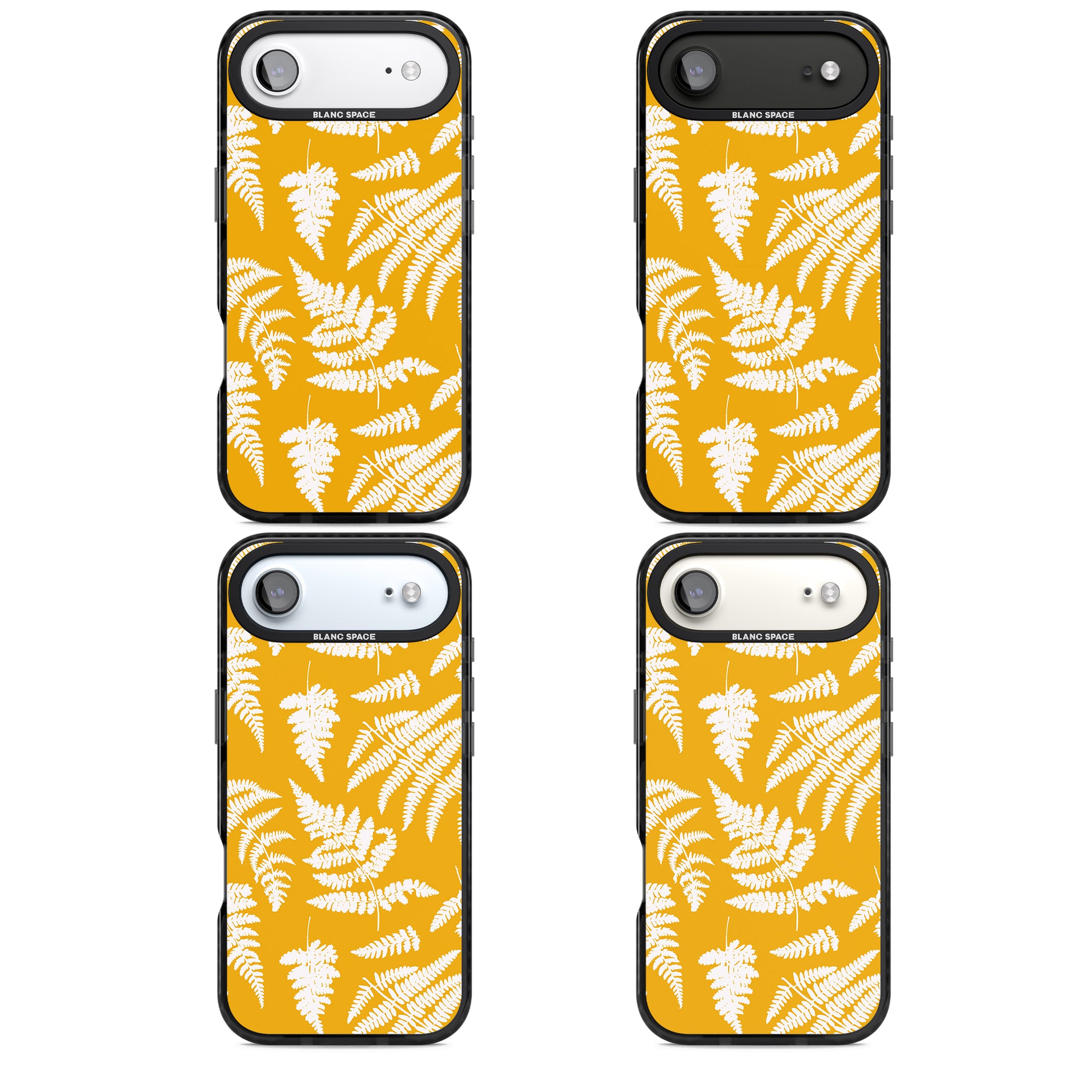 Fern Pattern On Yellow iPhone 17 Air Impact Black Phone Case APT Impact Protection