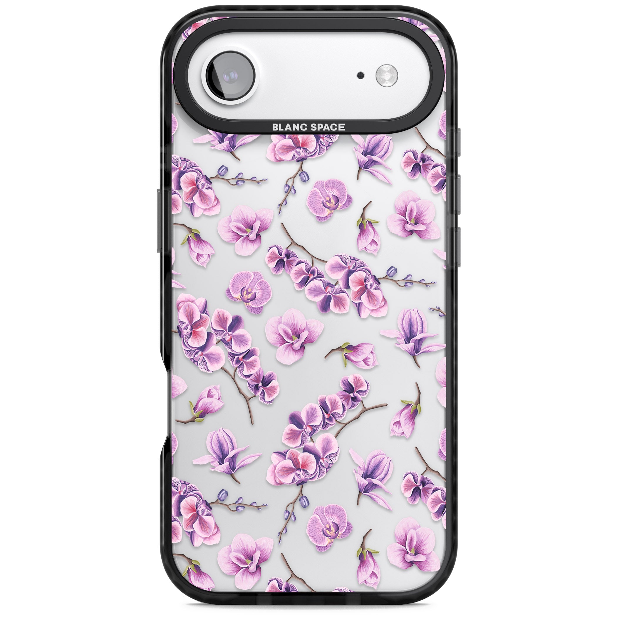 Purple Orchids Floral iPhone 17 Air Impact Black Phone Case