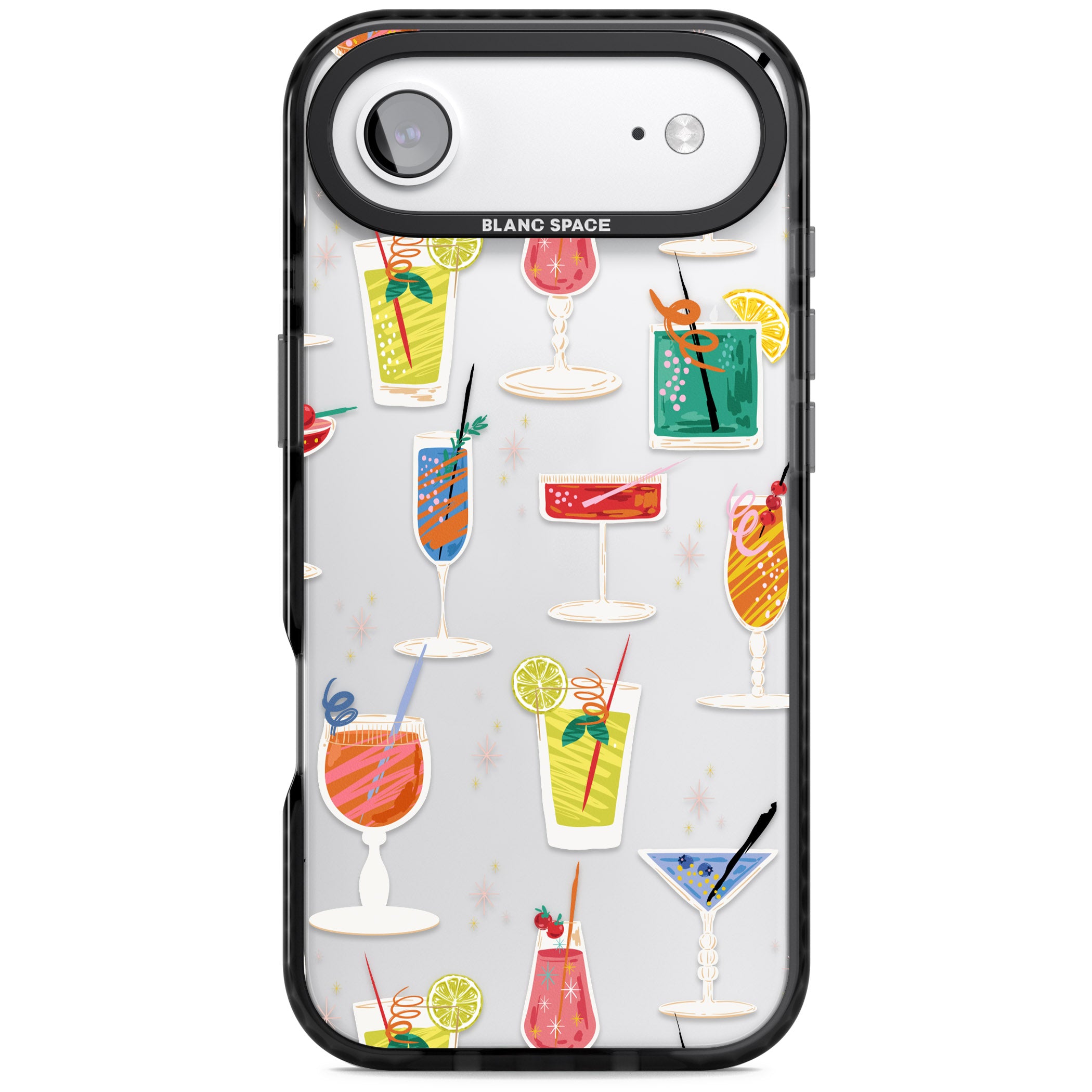 Retro Cocktails iPhone 17 Air Impact Black Phone Case