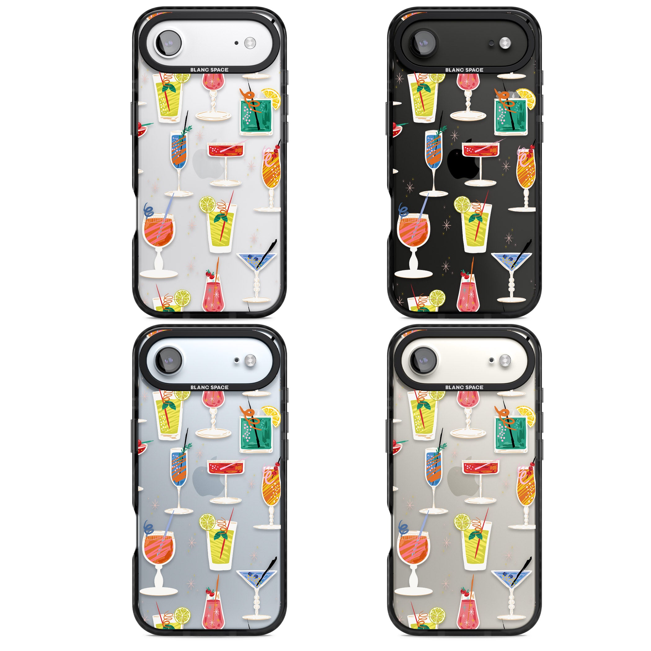 Retro Cocktails iPhone 17 Air Impact Black Phone Case APT Impact Protection