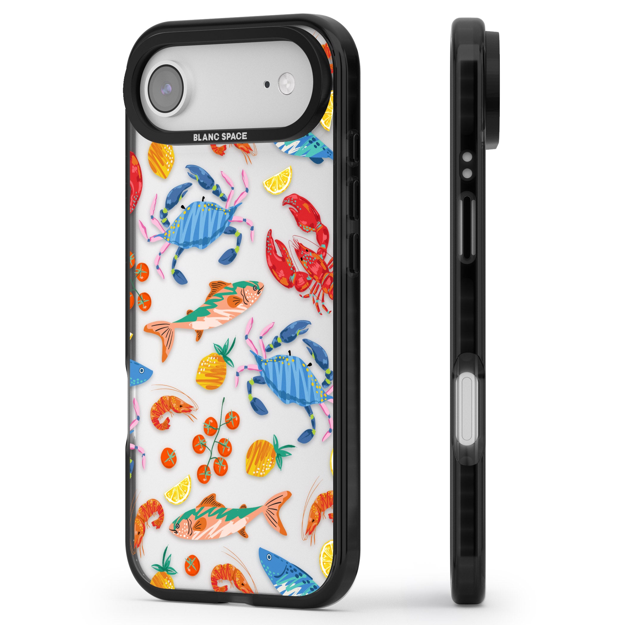 Vibrant Sealife iPhone 17 Air Impact Black Phone Case Side Profile