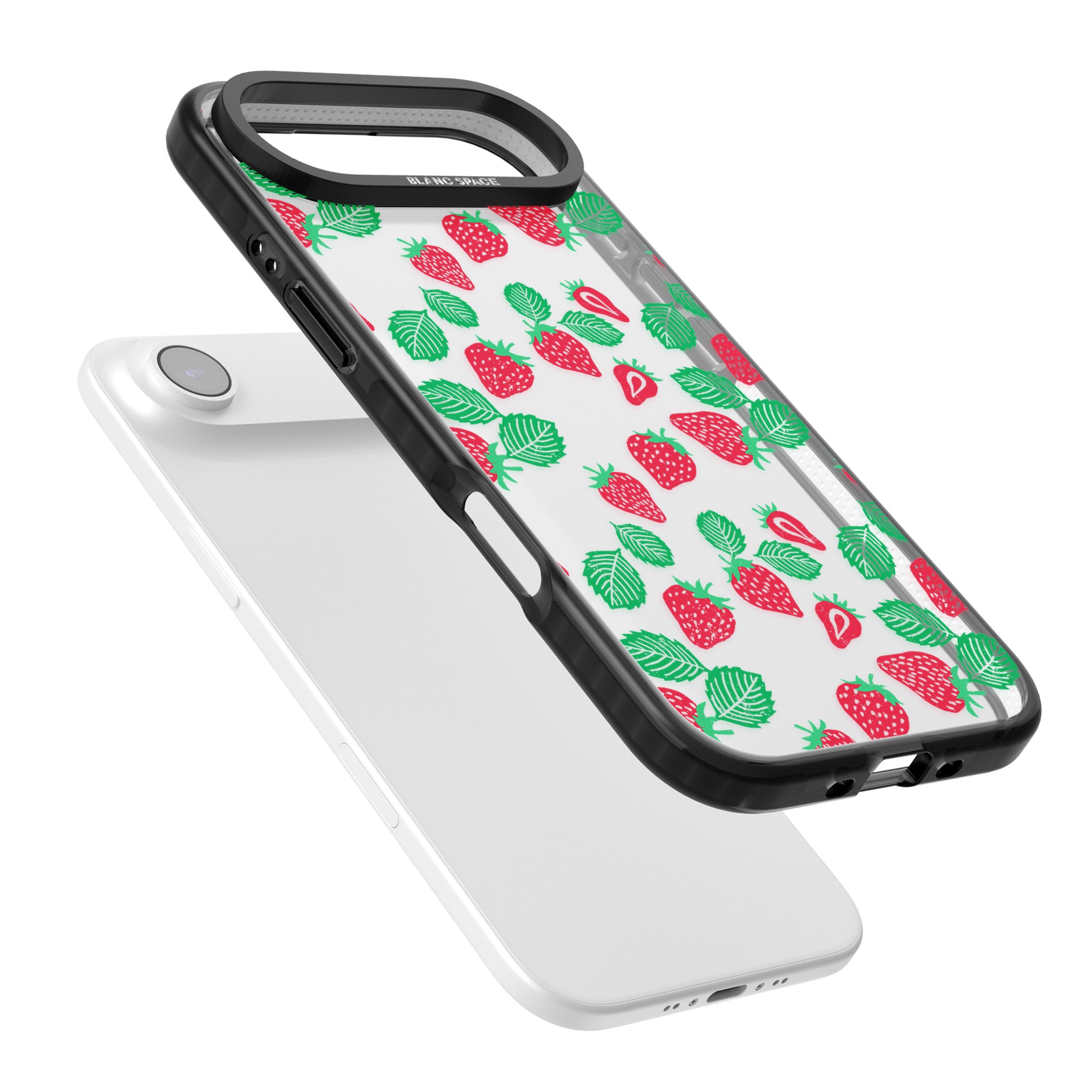 Strawberry Delight iPhone 17 Air Impact Black Phone Case Colours