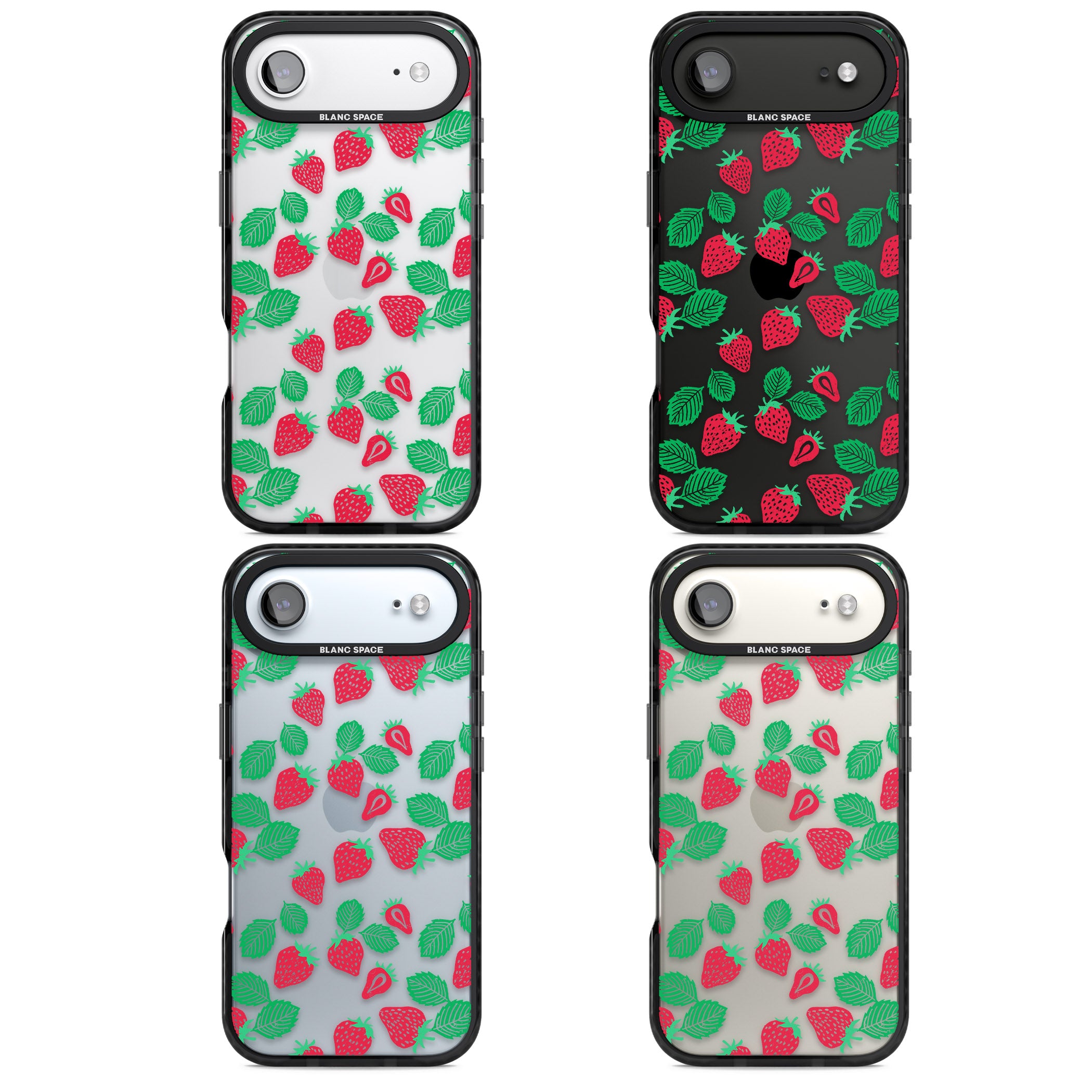 Strawberry Delight iPhone 17 Air Impact Black Phone Case APT Impact Protection