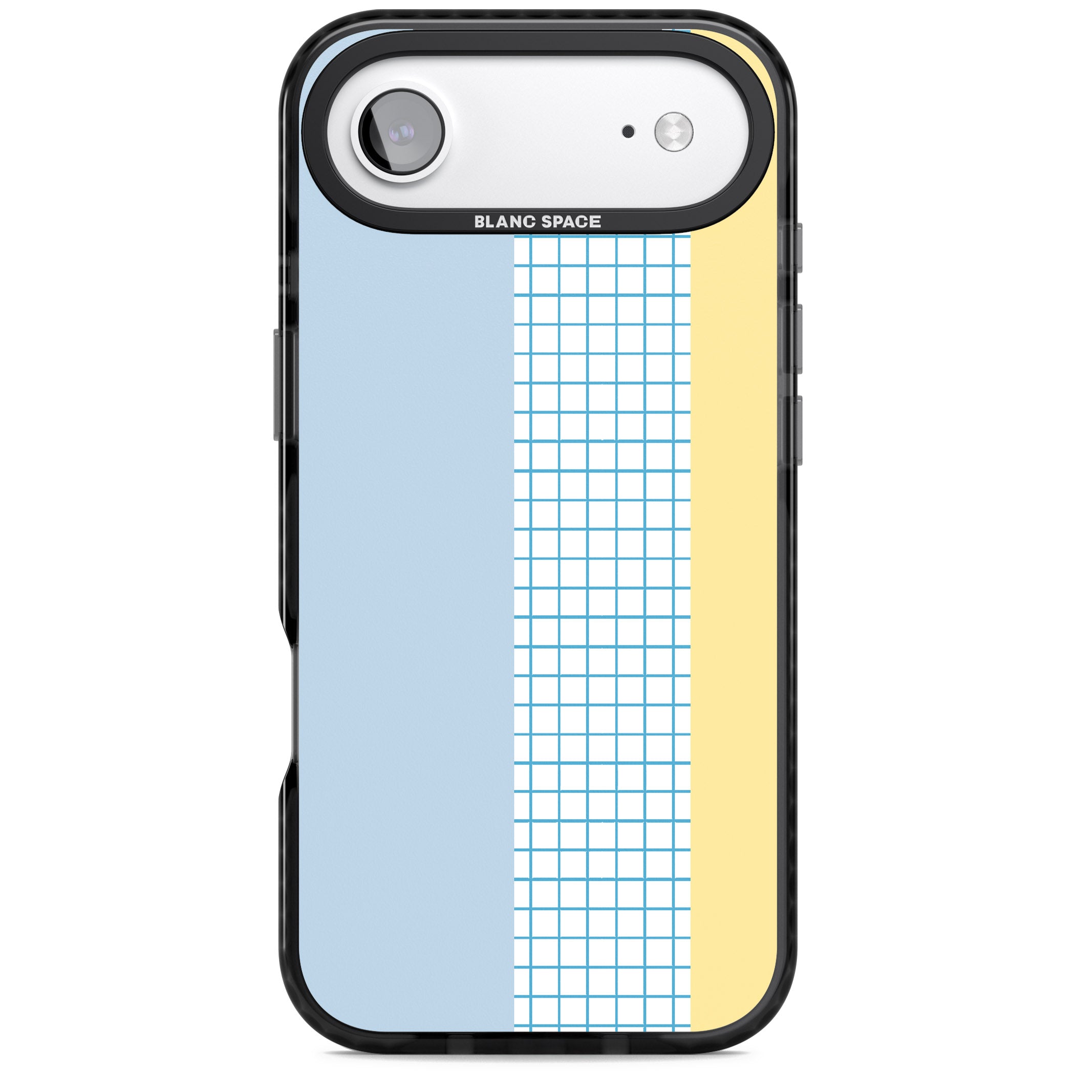 Abstract Grid Blue & Yellow iPhone 17 Air Impact Black Phone Case
