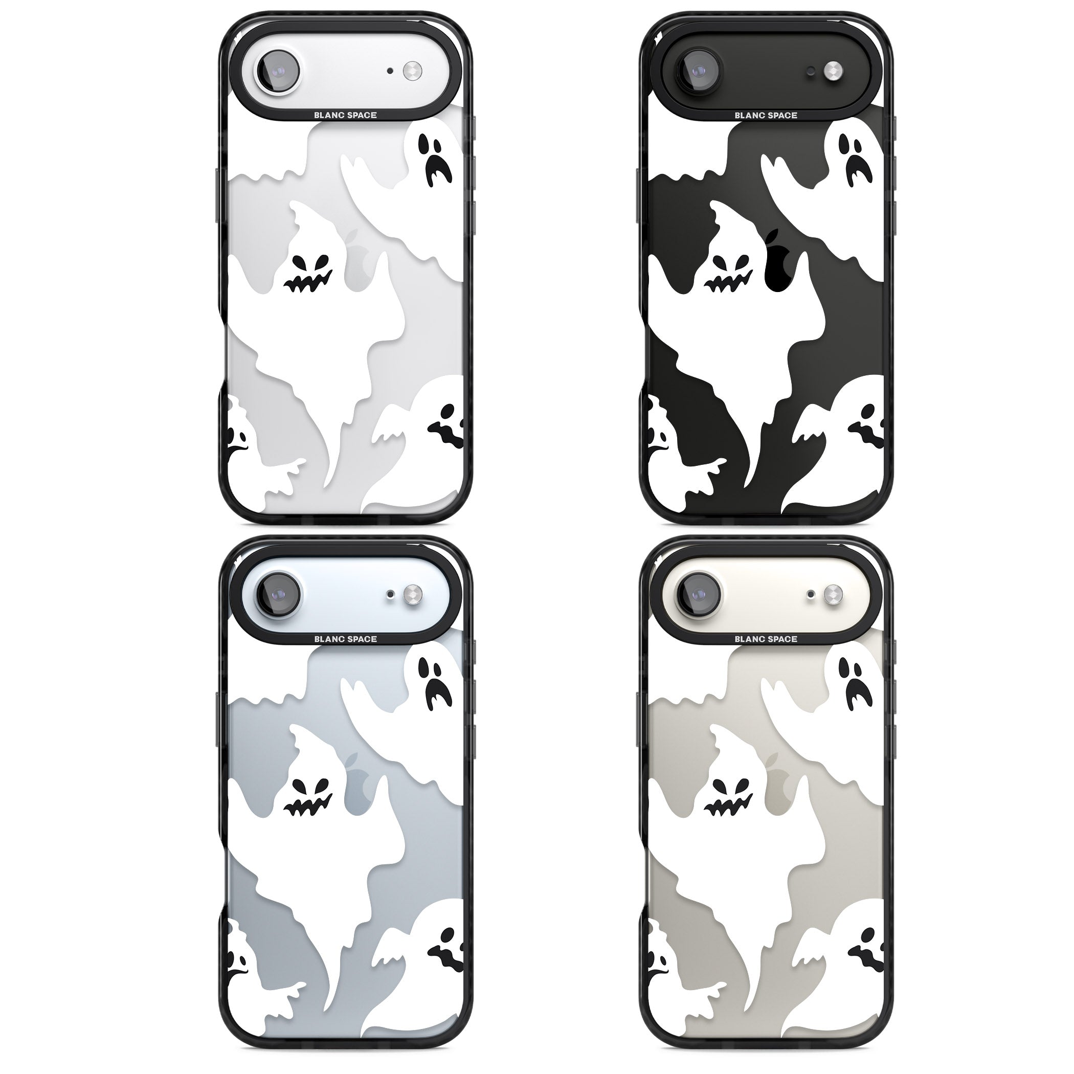 Ghost Pattern iPhone 17 Air Impact Black Phone Case APT Impact Protection