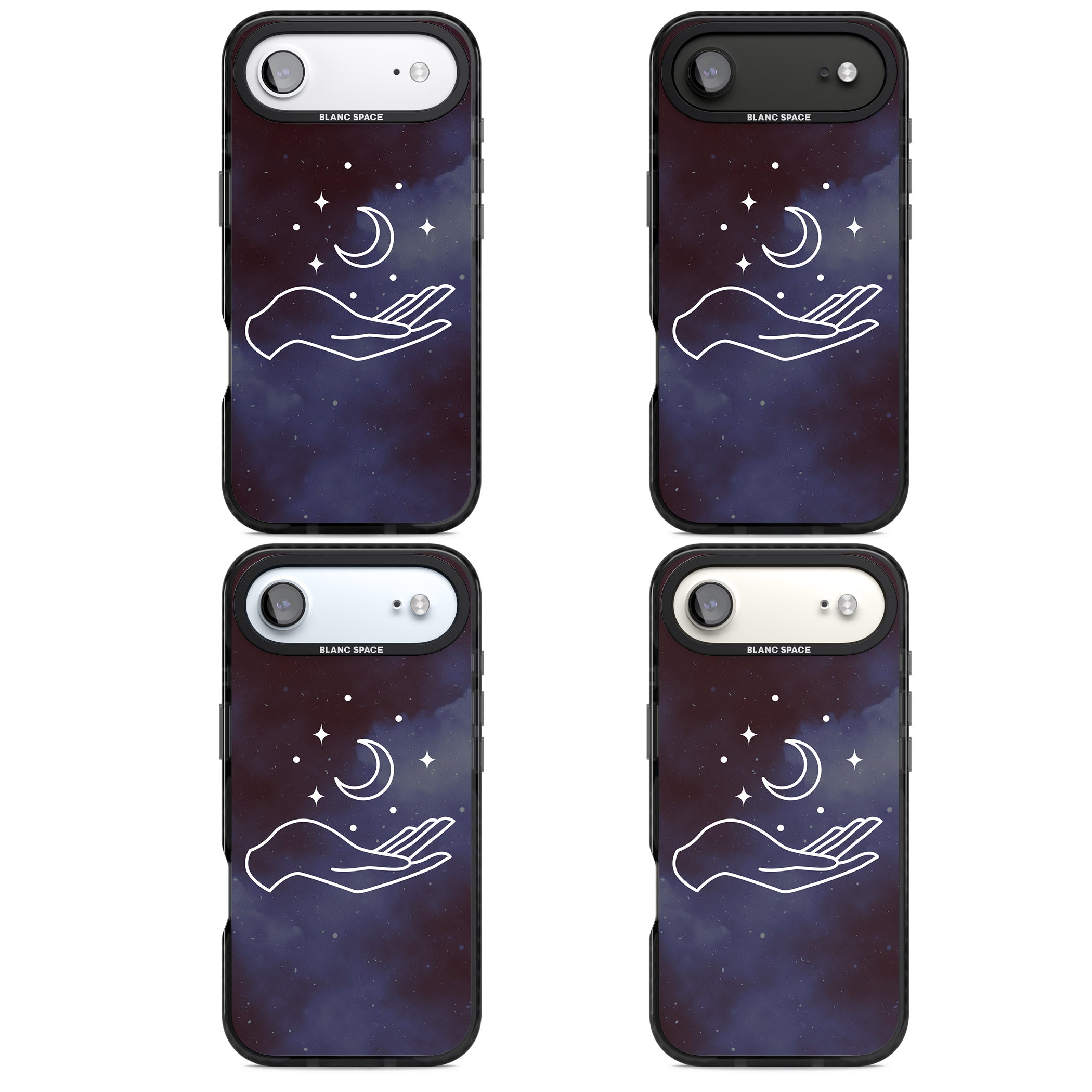 Celestial Hand & Moon iPhone 17 Air Impact Black Phone Case APT Impact Protection
