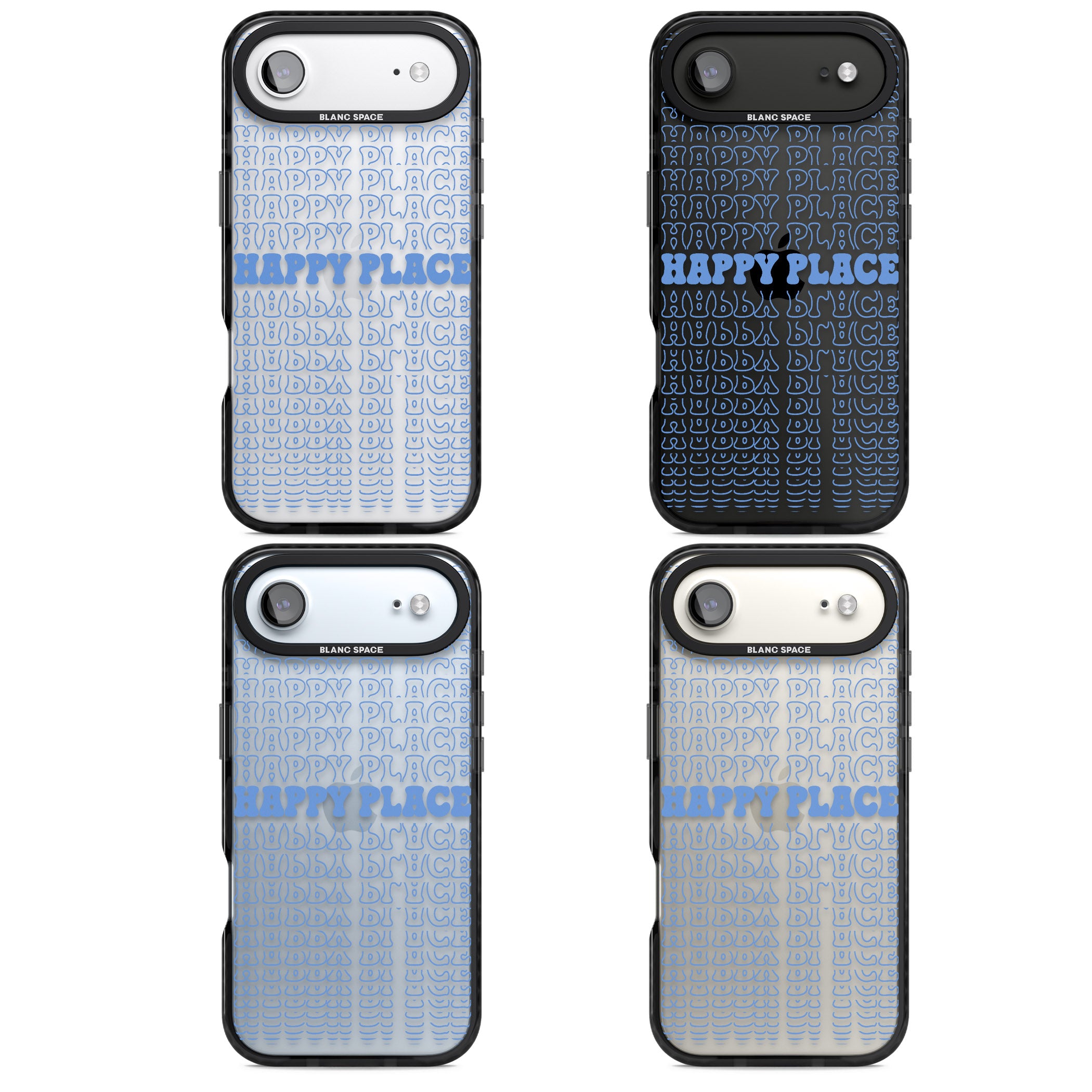 Happy Place (Blue) iPhone 17 Air Impact Black Phone Case APT Impact Protection