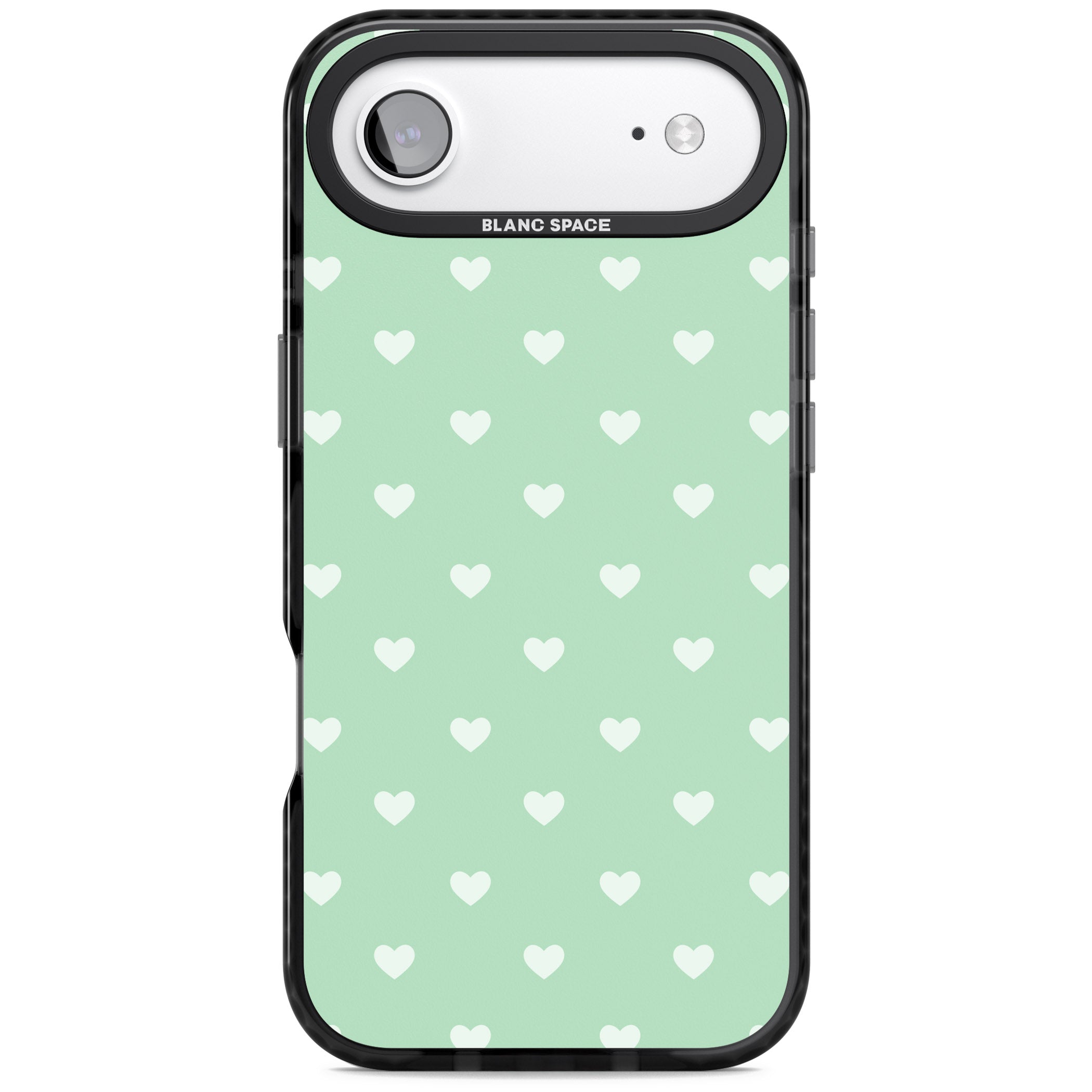 Small Heart Pattern: Green iPhone 17 Air Impact Black Phone Case