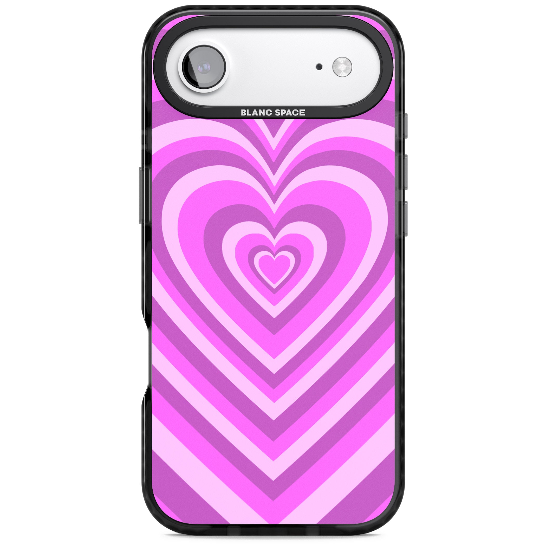 Pink Heart Illusion iPhone 17 Air Impact Black Phone Case