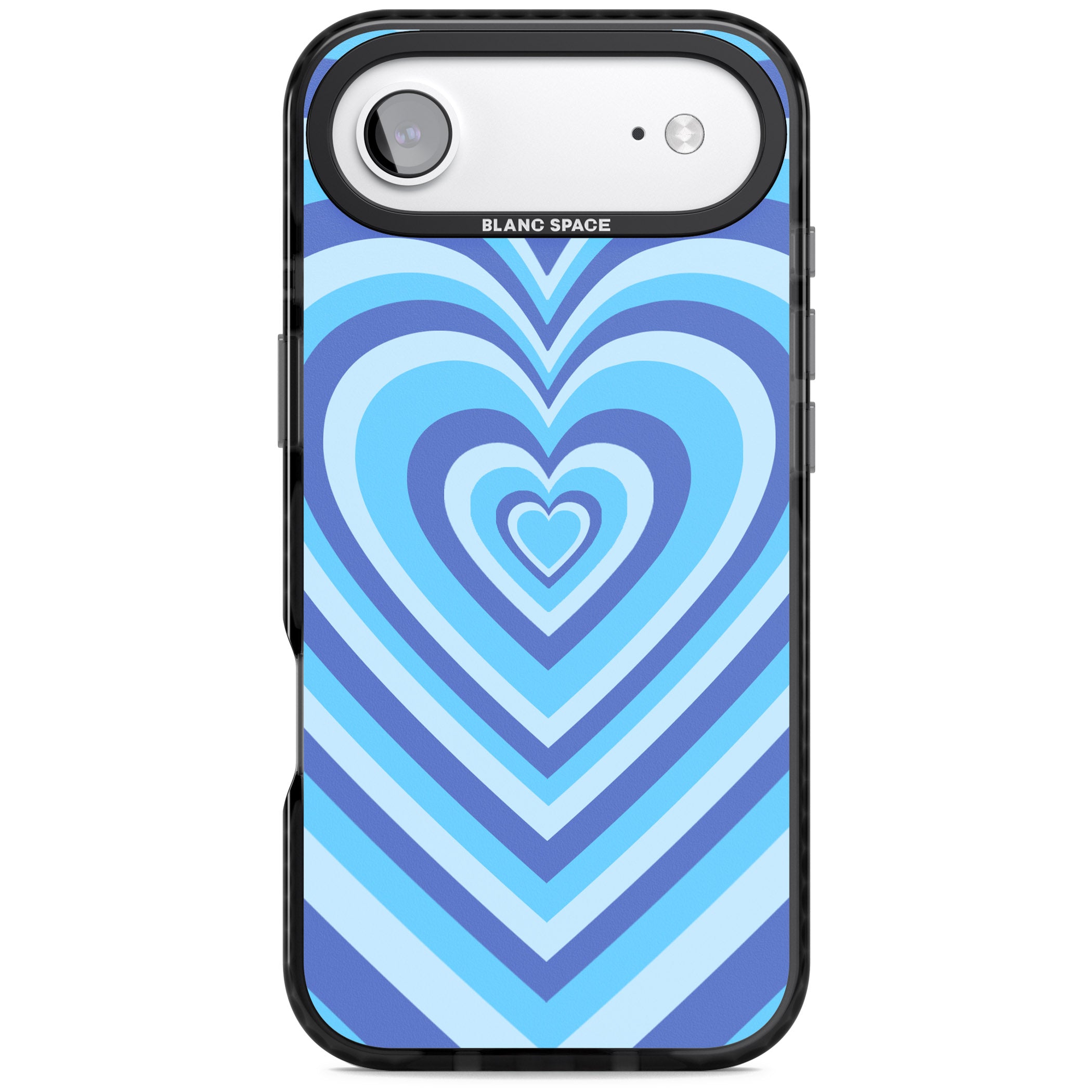 Blue Heart Illusion iPhone 17 Air Impact Black Phone Case
