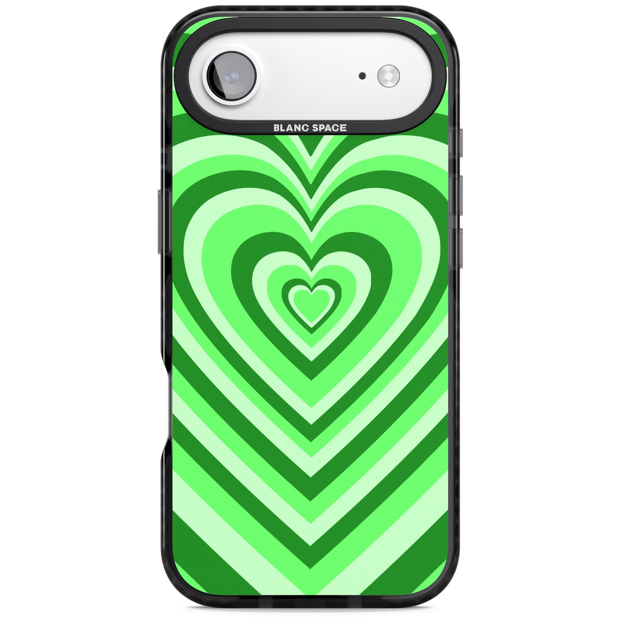 Green Heart Illusion iPhone 17 Air Impact Black Phone Case
