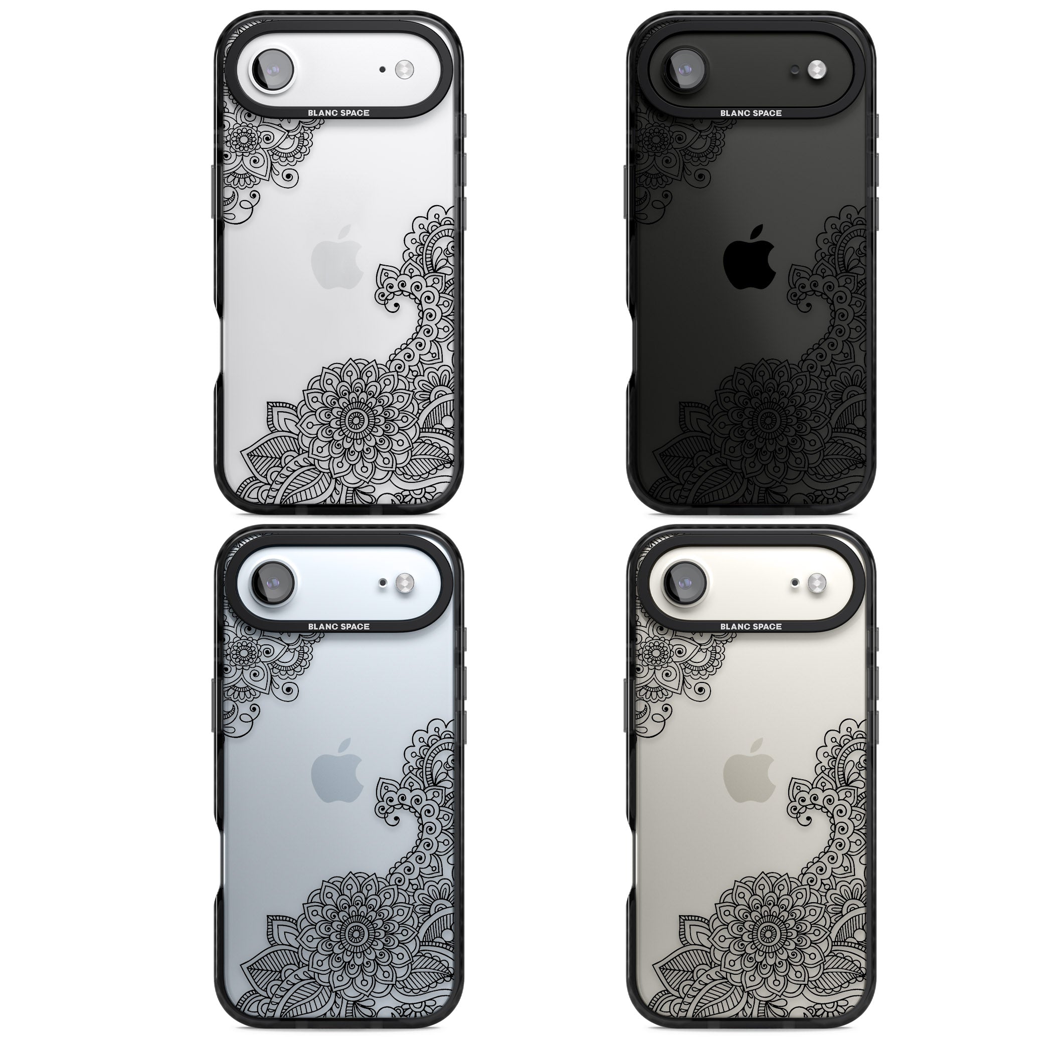 Black Henna Botanicals iPhone 17 Air Impact Black Phone Case APT Impact Protection