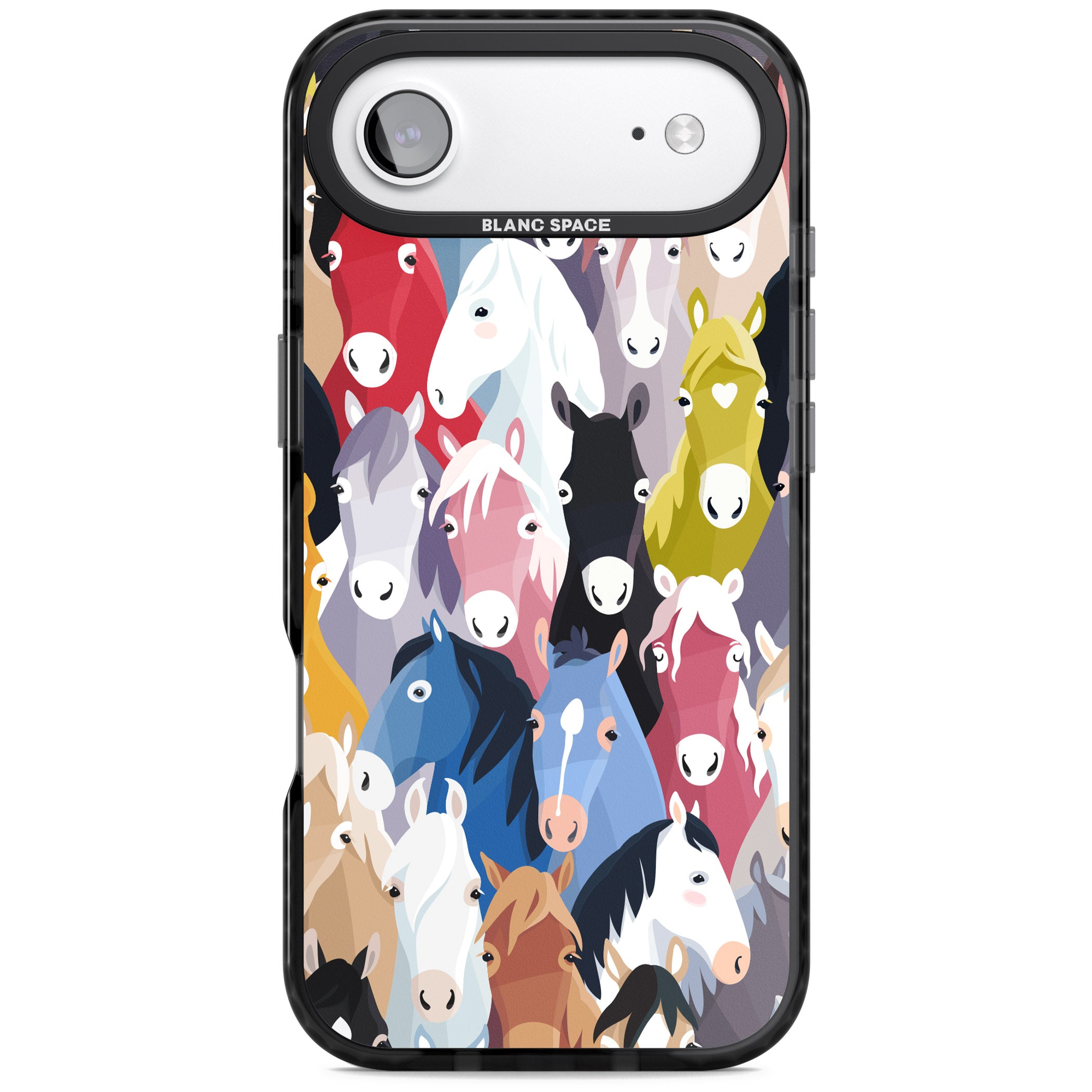 Colourful Horse Pattern iPhone 17 Air Impact Black Phone Case