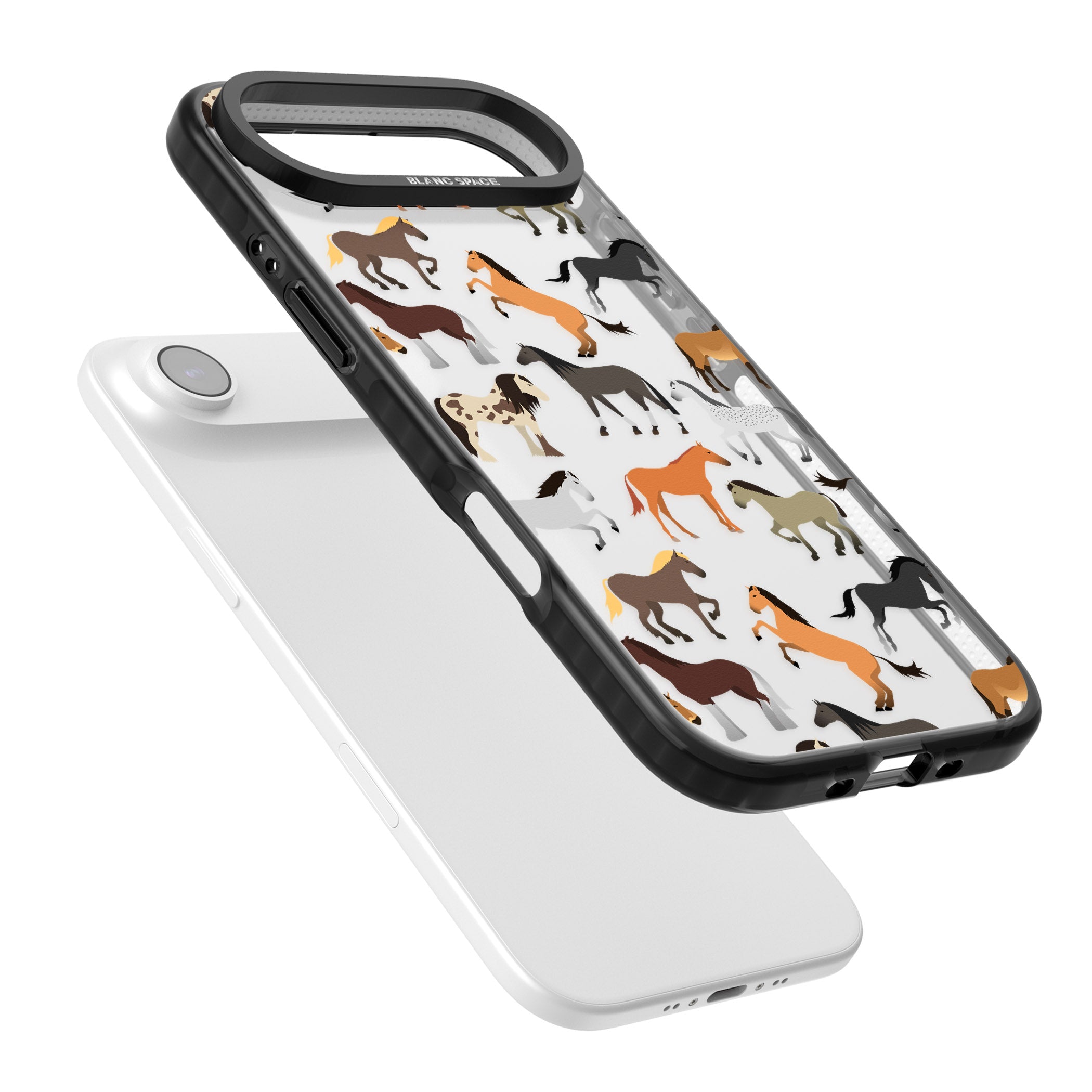 Horse Pattern iPhone 17 Air Impact Black Phone Case Colours