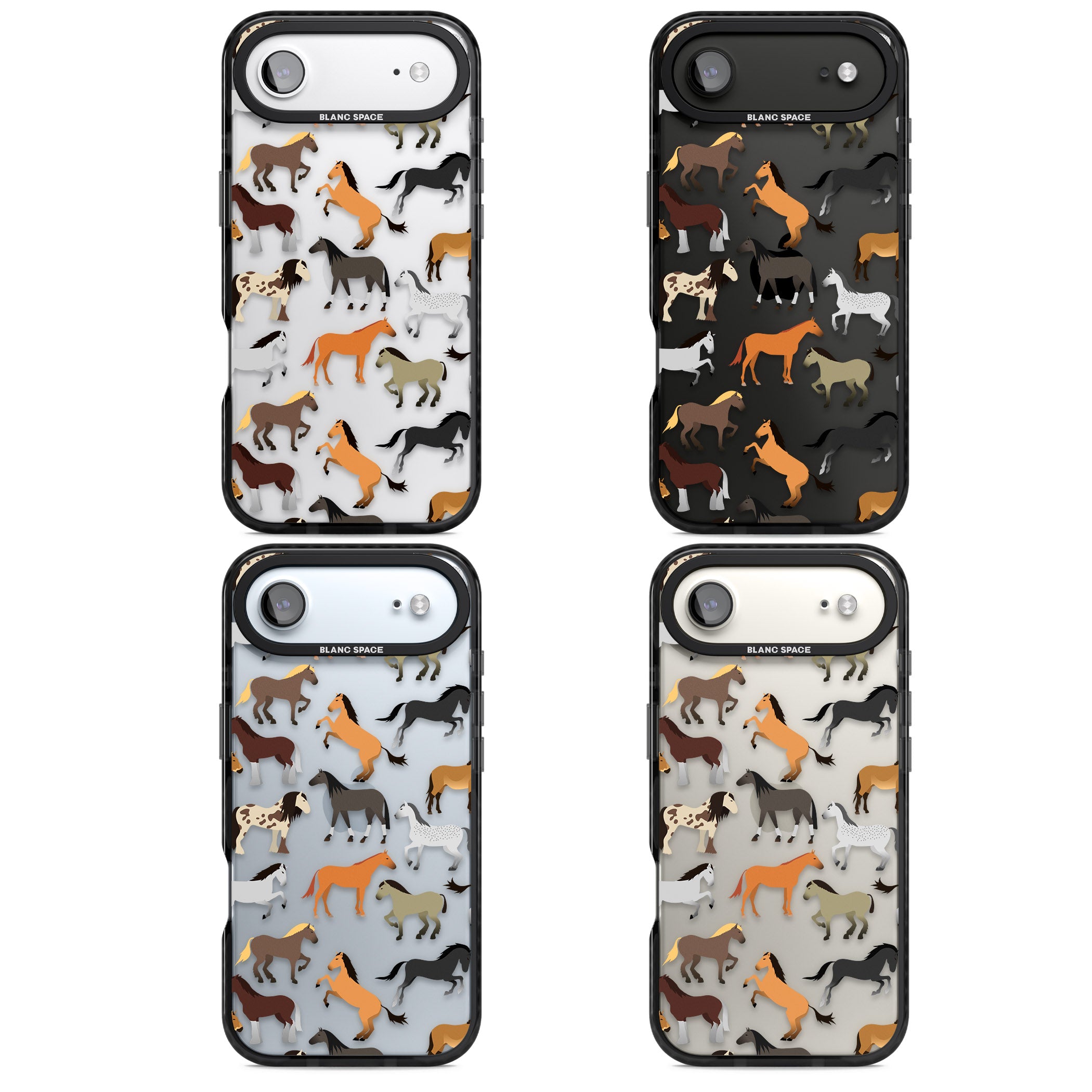 Horse Pattern iPhone 17 Air Impact Black Phone Case APT Impact Protection