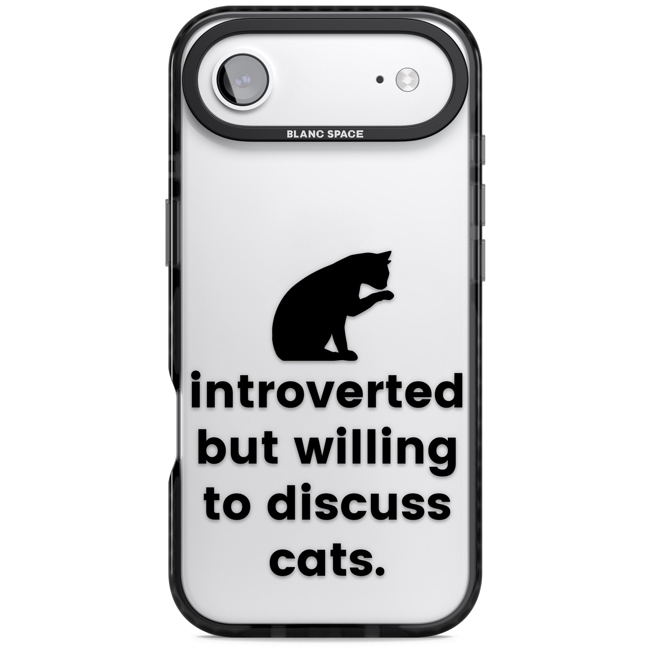 Introverted But Willing To Discuss Cats iPhone 17 Air Impact Black Phone Case