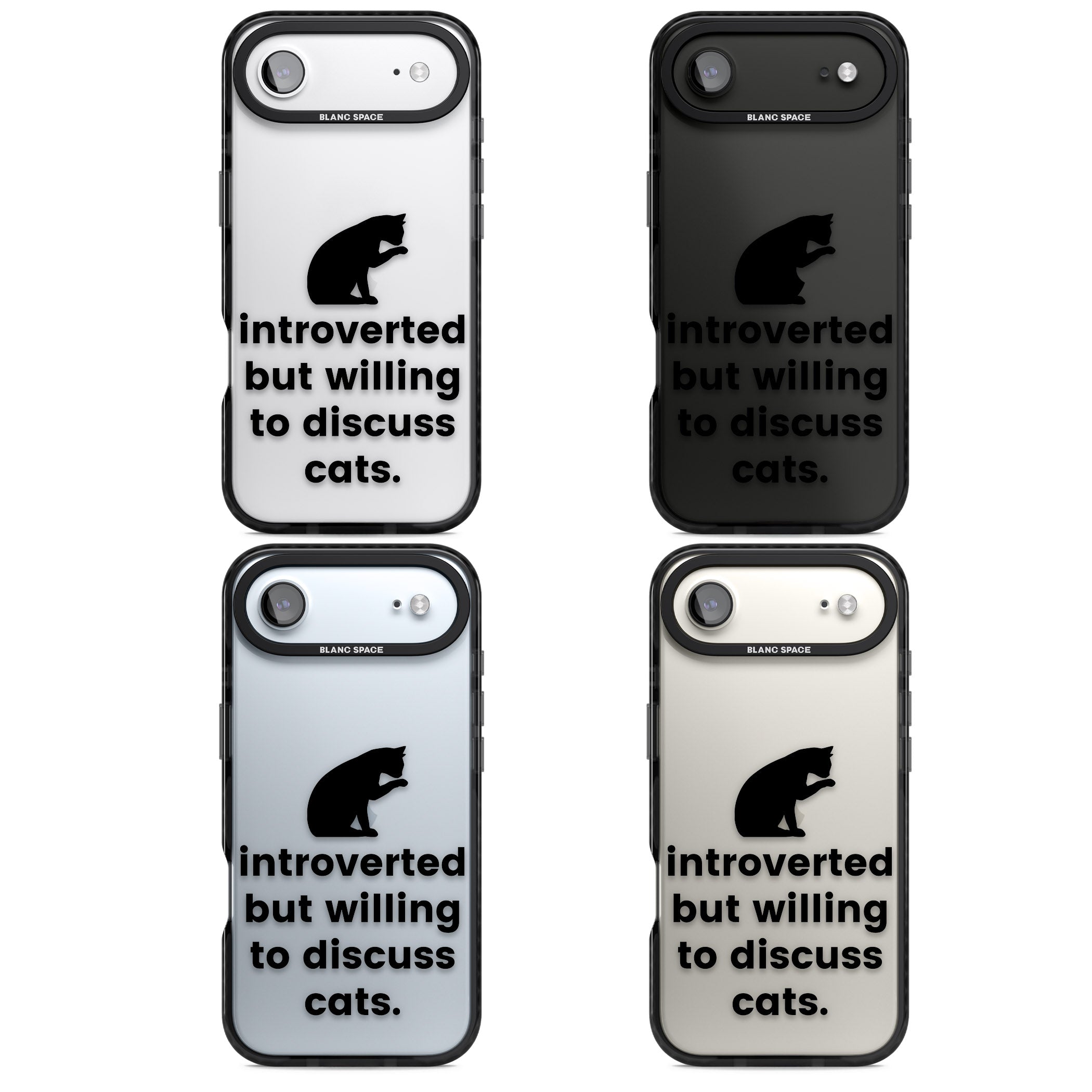 Introverted But Willing To Discuss Cats iPhone 17 Air Impact Black Phone Case APT Impact Protection