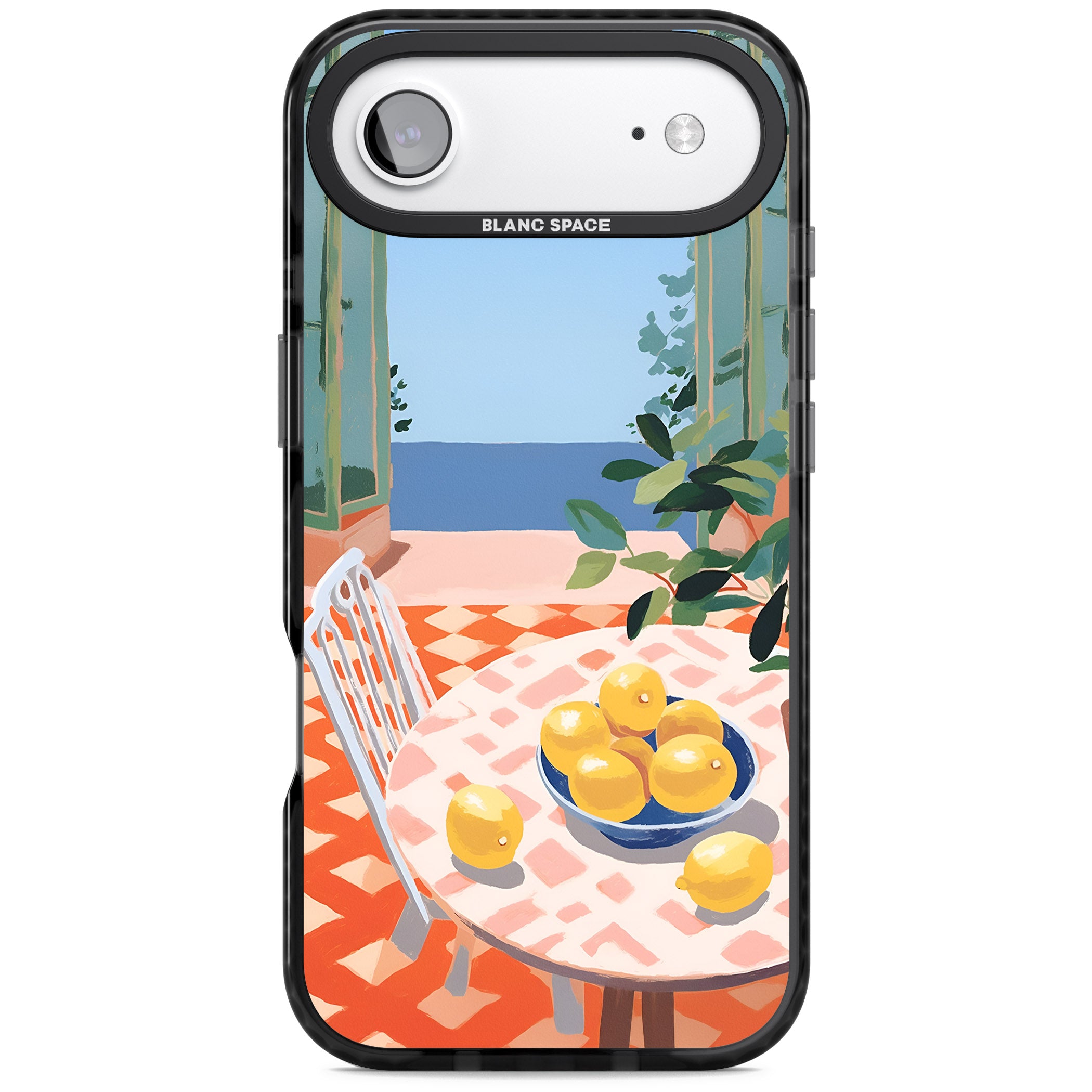 Seaside Lemons iPhone 17 Air Impact Black Phone Case