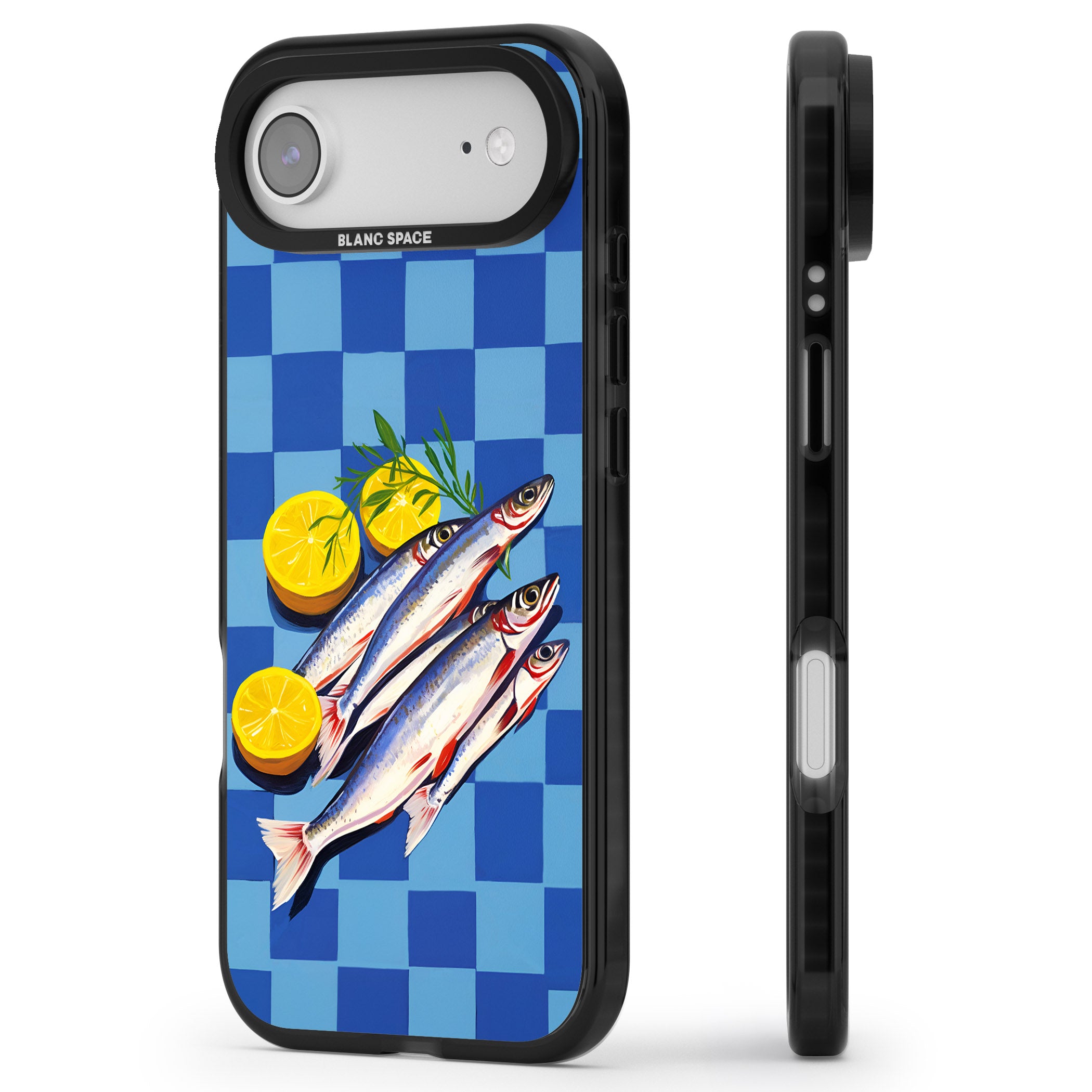 Fish & Lemons iPhone 17 Air Impact Black Phone Case Side Profile