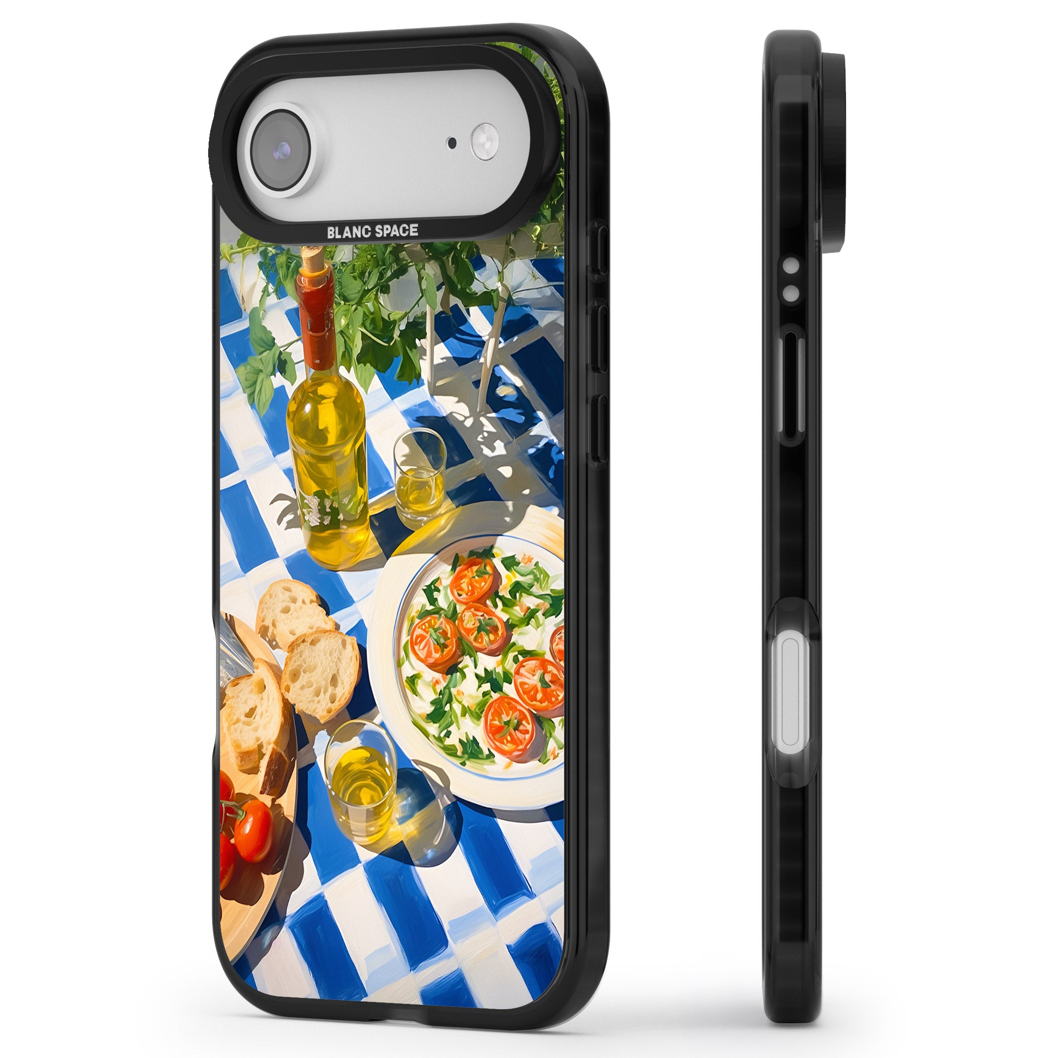 Caprese Salad iPhone 17 Air Impact Black Phone Case Side Profile