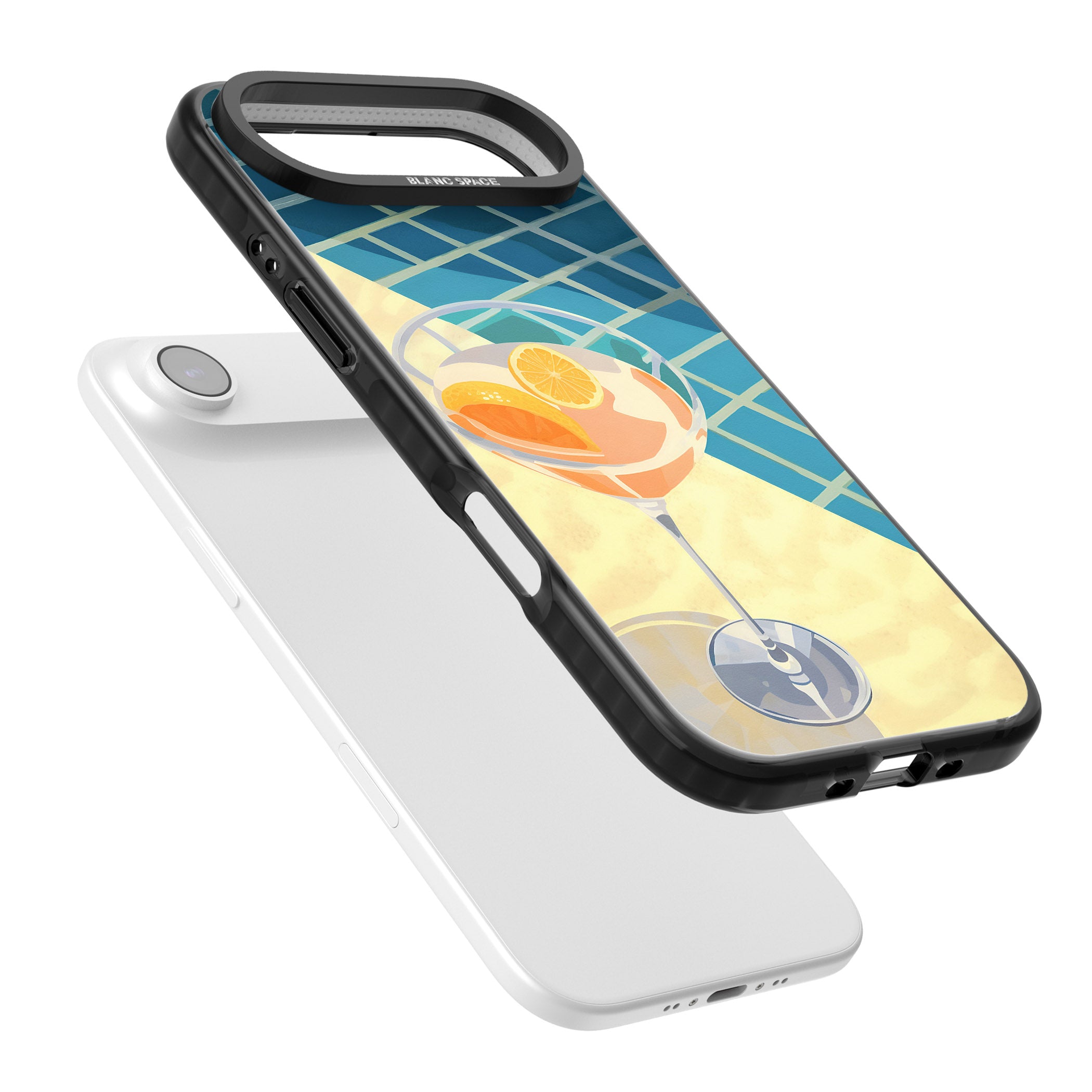 Poolside Citrus Cocktail iPhone 17 Air Impact Black Phone Case Colours