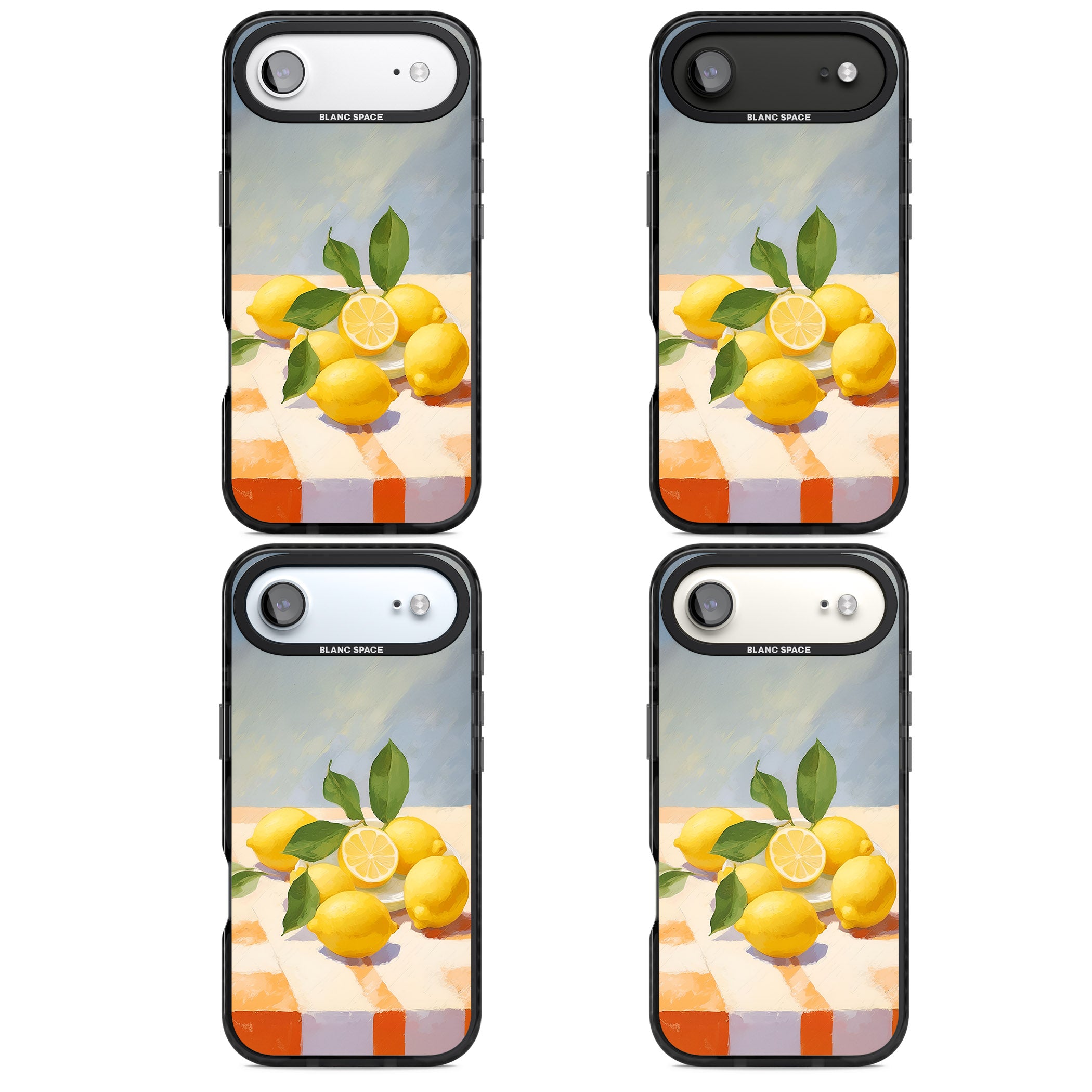 Lemons on Checkered Cloth iPhone 17 Air Impact Black Phone Case APT Impact Protection