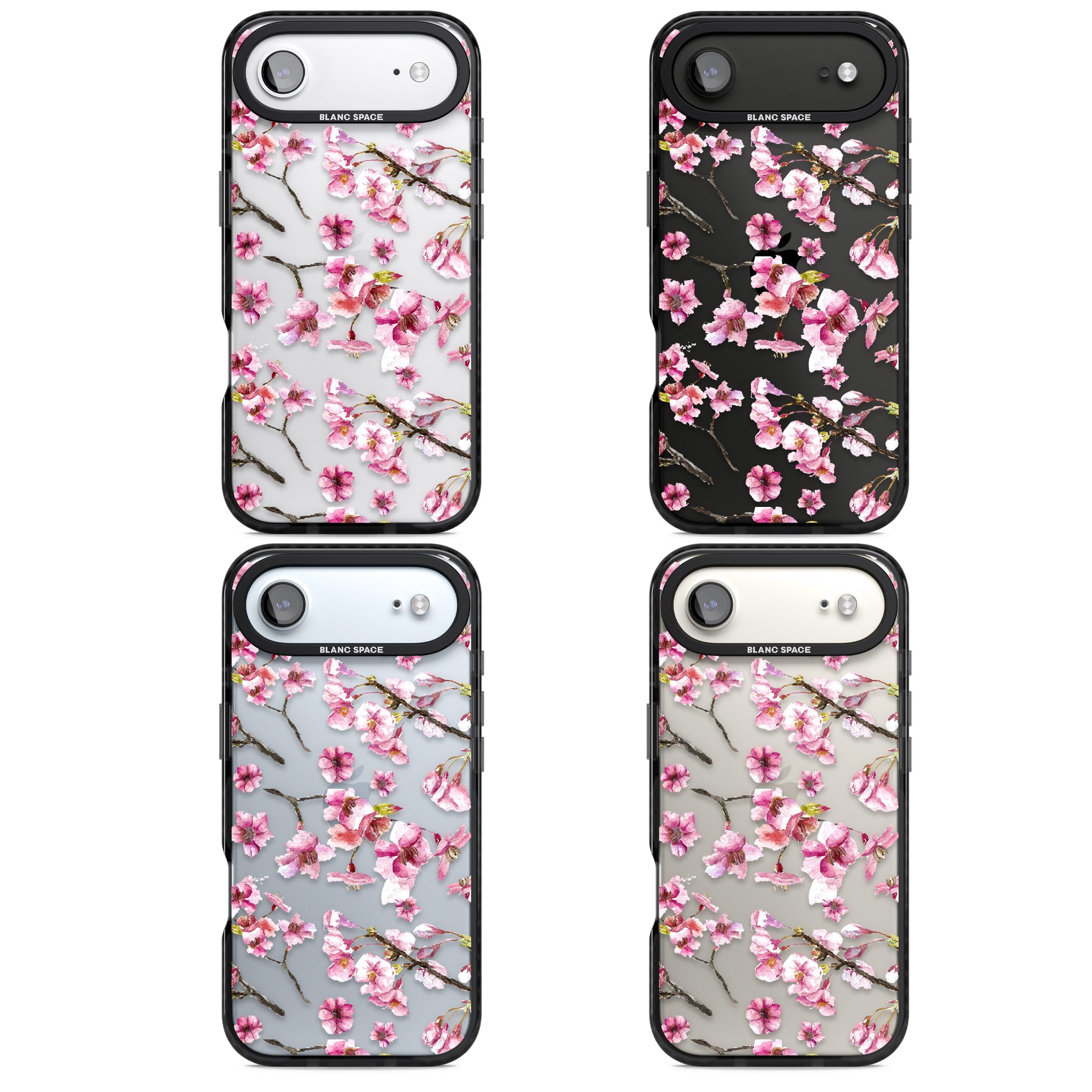 Sakura Bloom iPhone 17 Air Impact Black Phone Case APT Impact Protection
