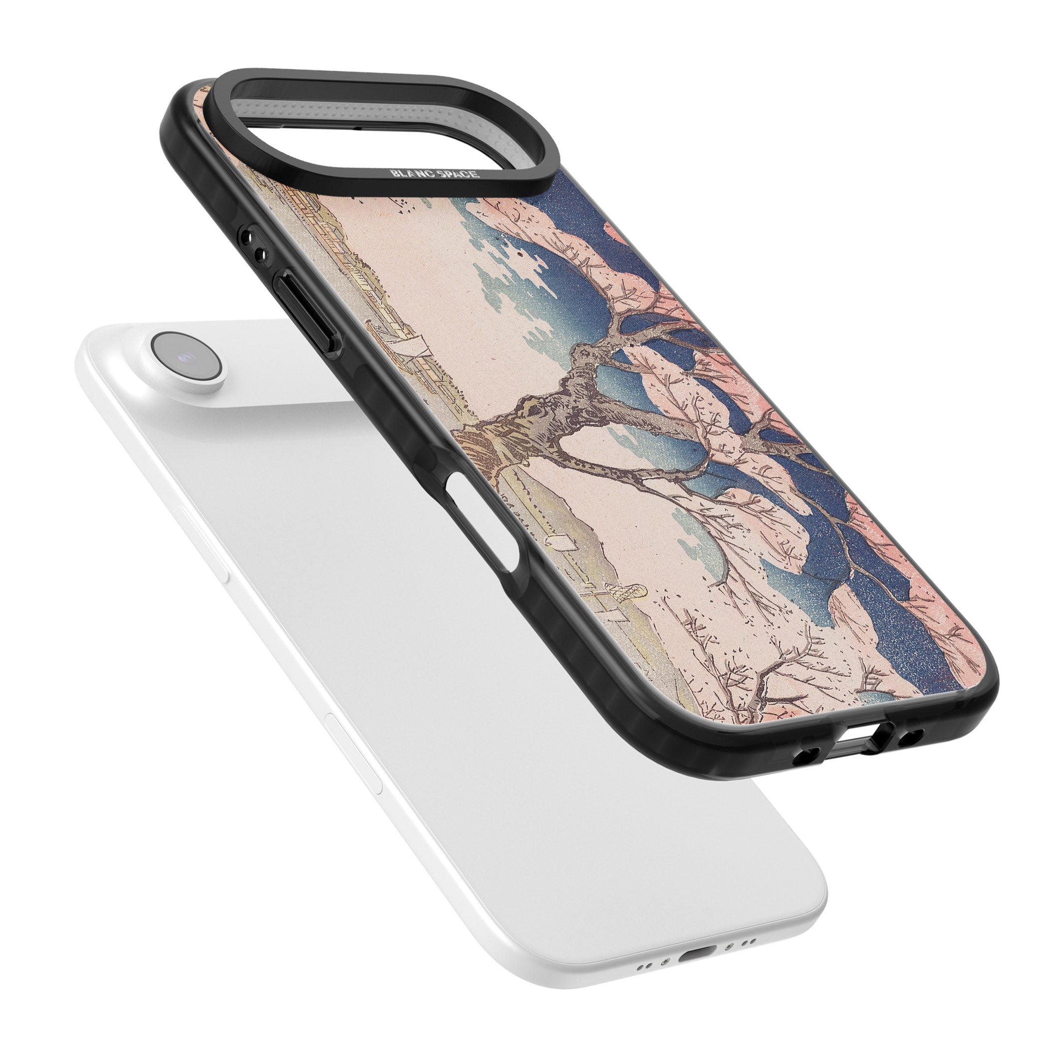 Vintage Japanese Illustrations Cherry Tree iPhone 17 Air Impact Black Phone Case Colours